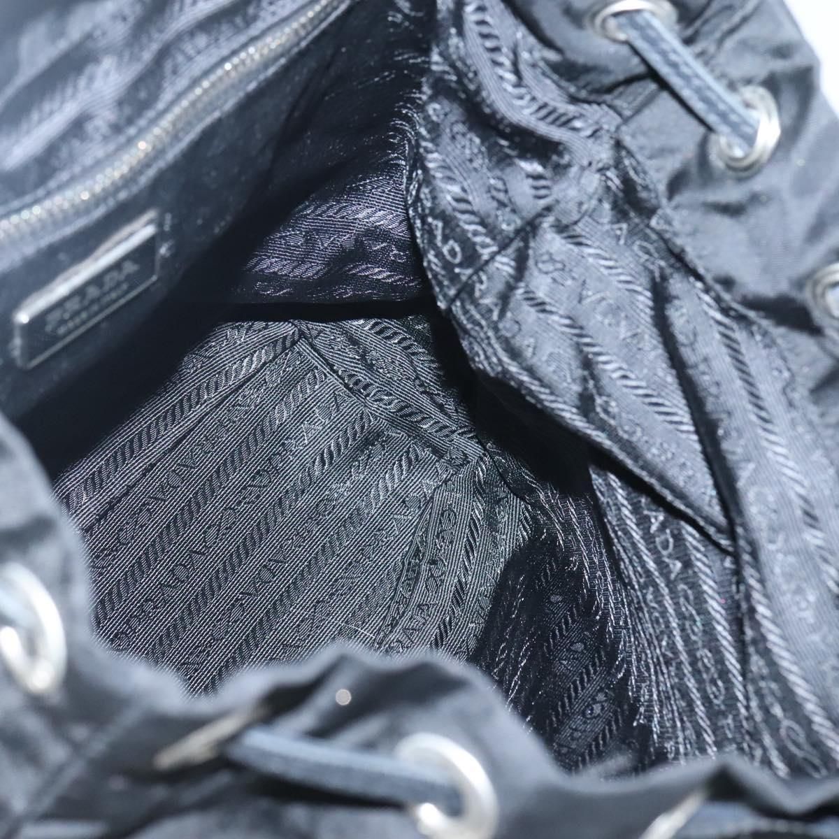 Shoulder Bag Nylon Black Silver Auth — view 19