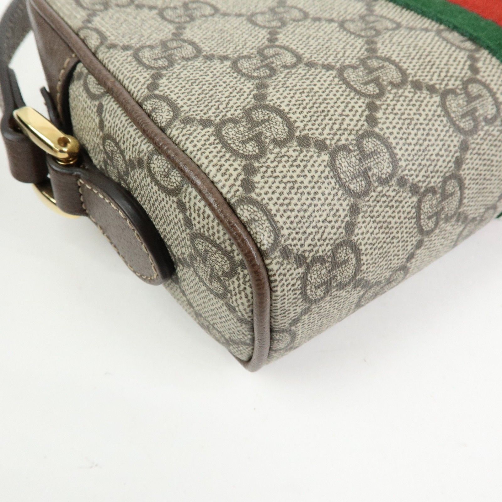 GG Supreme Monogram Web Mini Ophidia Shoulder Bag Brown — view 11