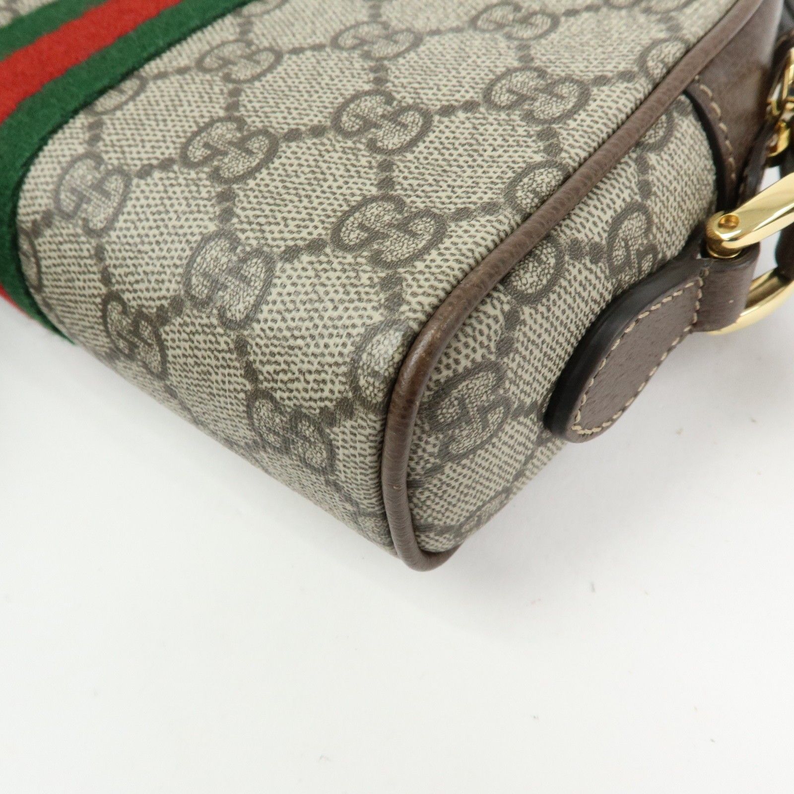 GG Supreme Monogram Web Mini Ophidia Shoulder Bag Brown — view 12