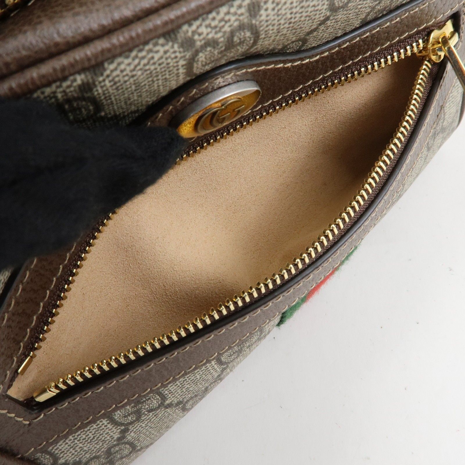 GG Supreme Monogram Web Mini Ophidia Shoulder Bag Brown — view 16