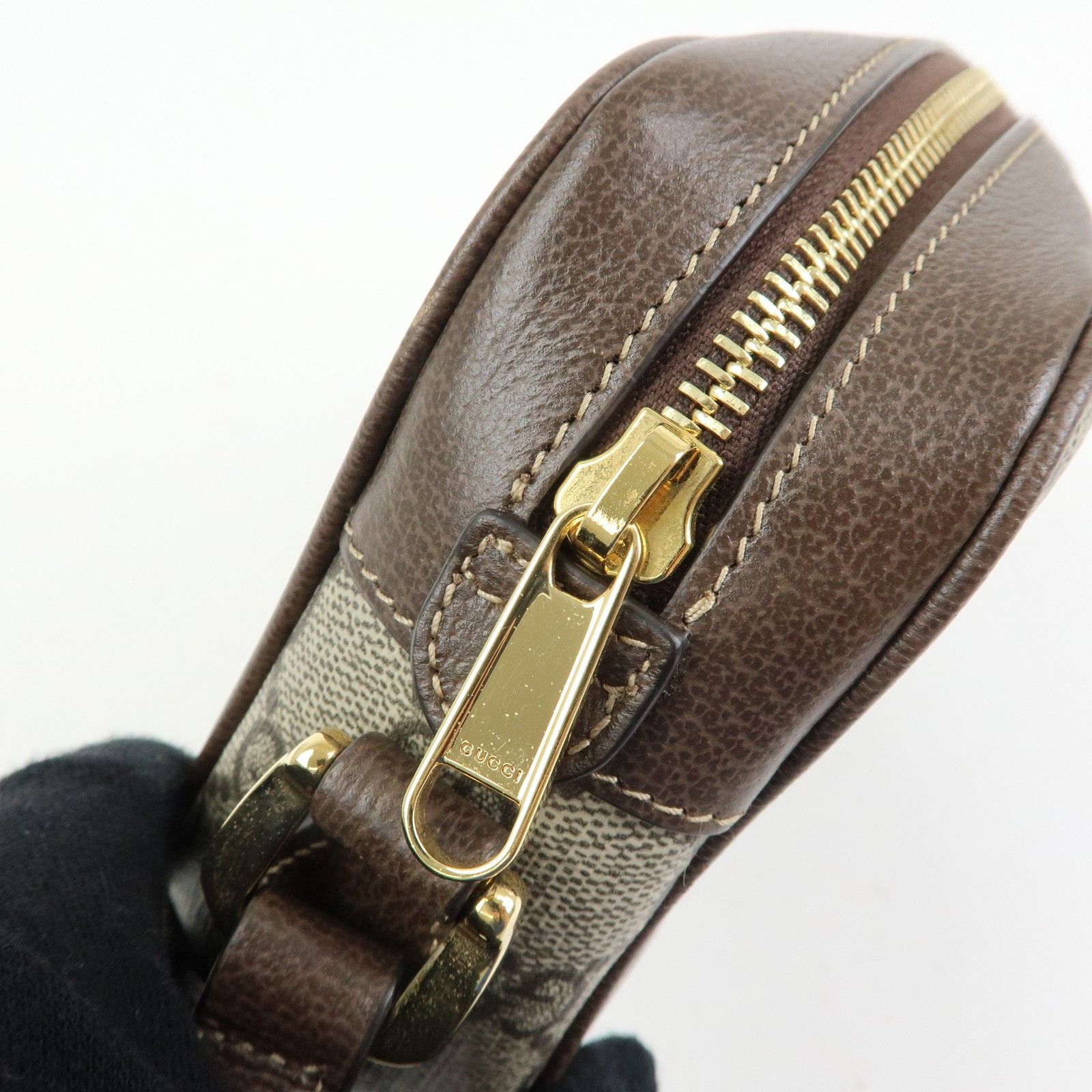 GG Supreme Monogram Web Mini Ophidia Shoulder Bag Brown — view 18