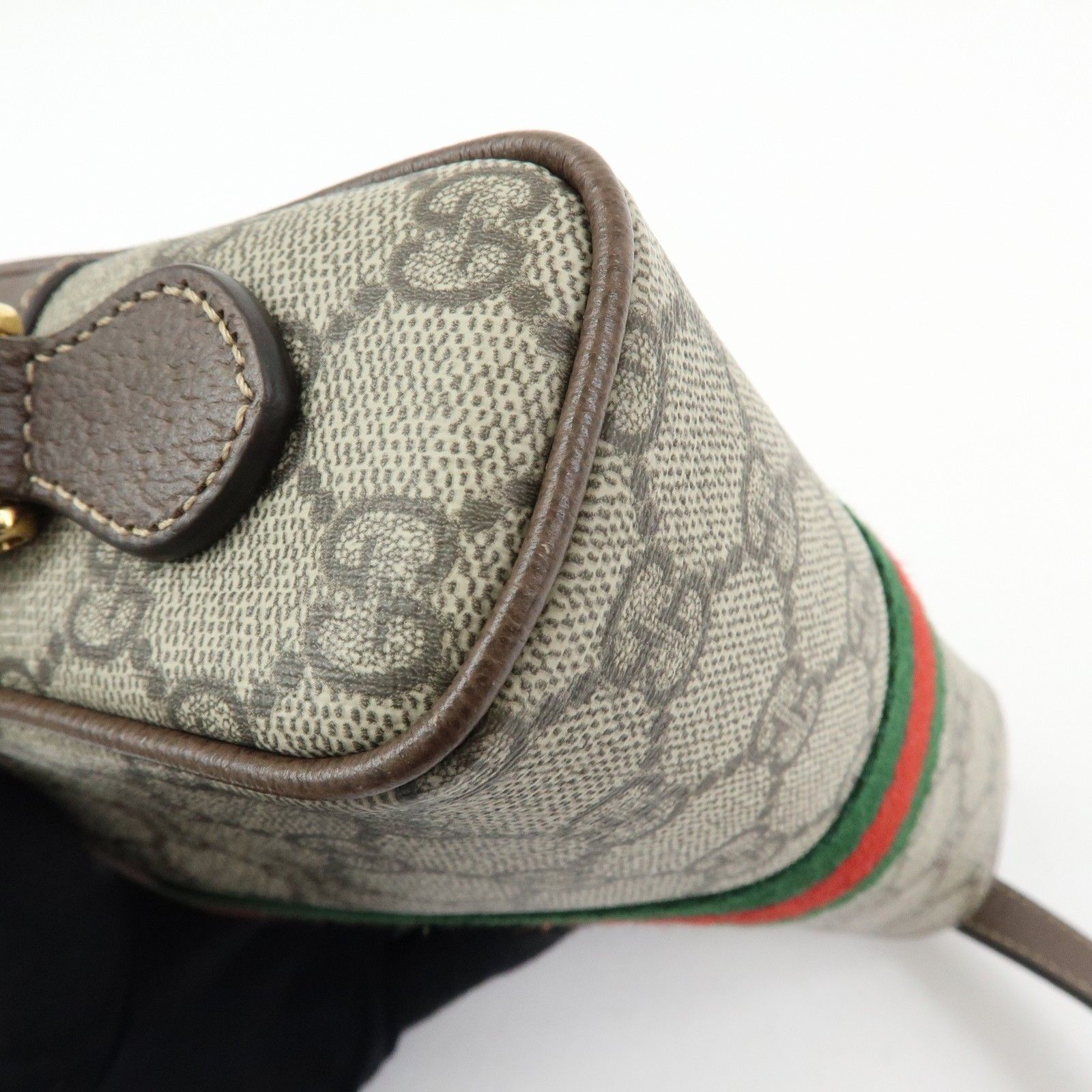 GG Supreme Monogram Web Mini Ophidia Shoulder Bag Brown — view 19