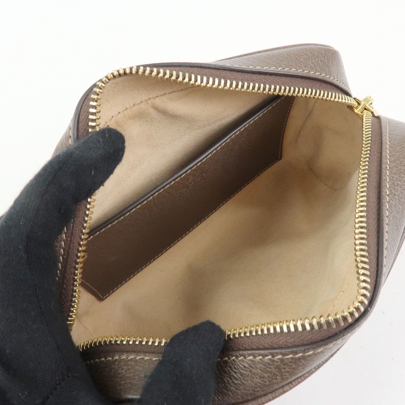 GG Supreme Monogram Web Mini Ophidia Shoulder Bag Brown — view 20