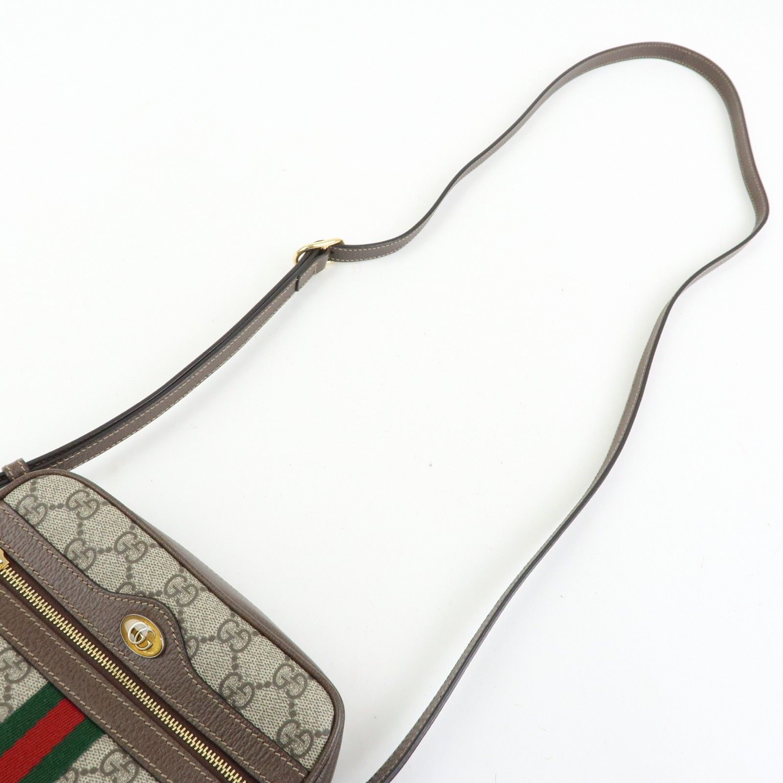 GG Supreme Monogram Web Mini Ophidia Shoulder Bag Brown — view 6