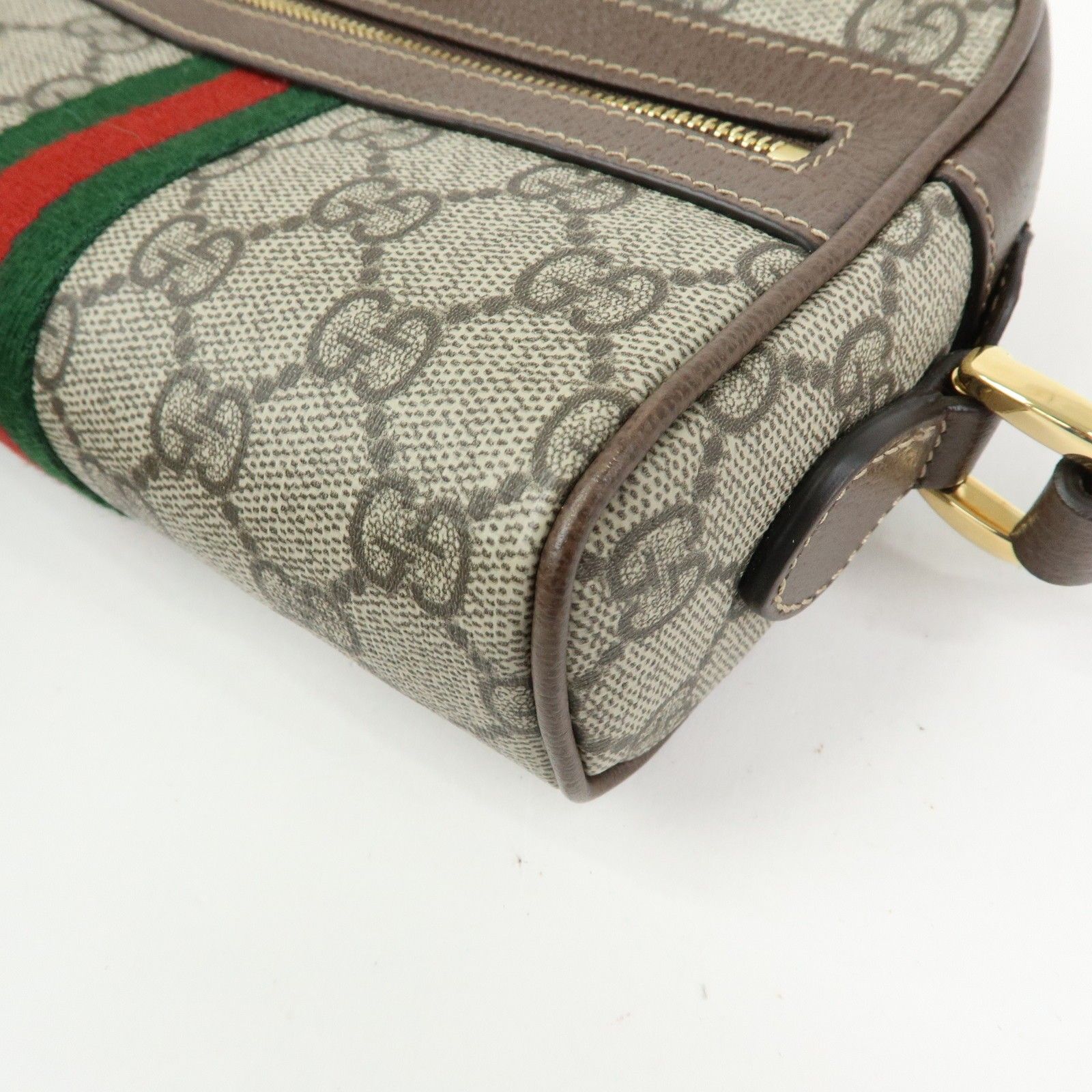 GG Supreme Monogram Web Mini Ophidia Shoulder Bag Brown — view 10