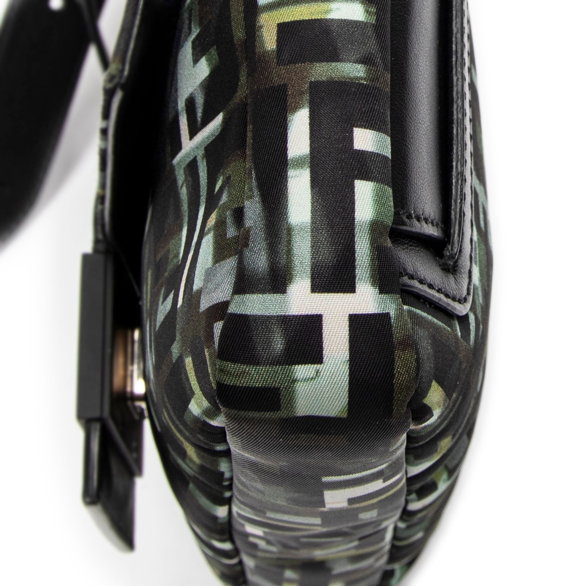 Camouflage Crossbody Baguette Belt Bag Green/Black Camouflage Zucca Canvas Silver — view 8