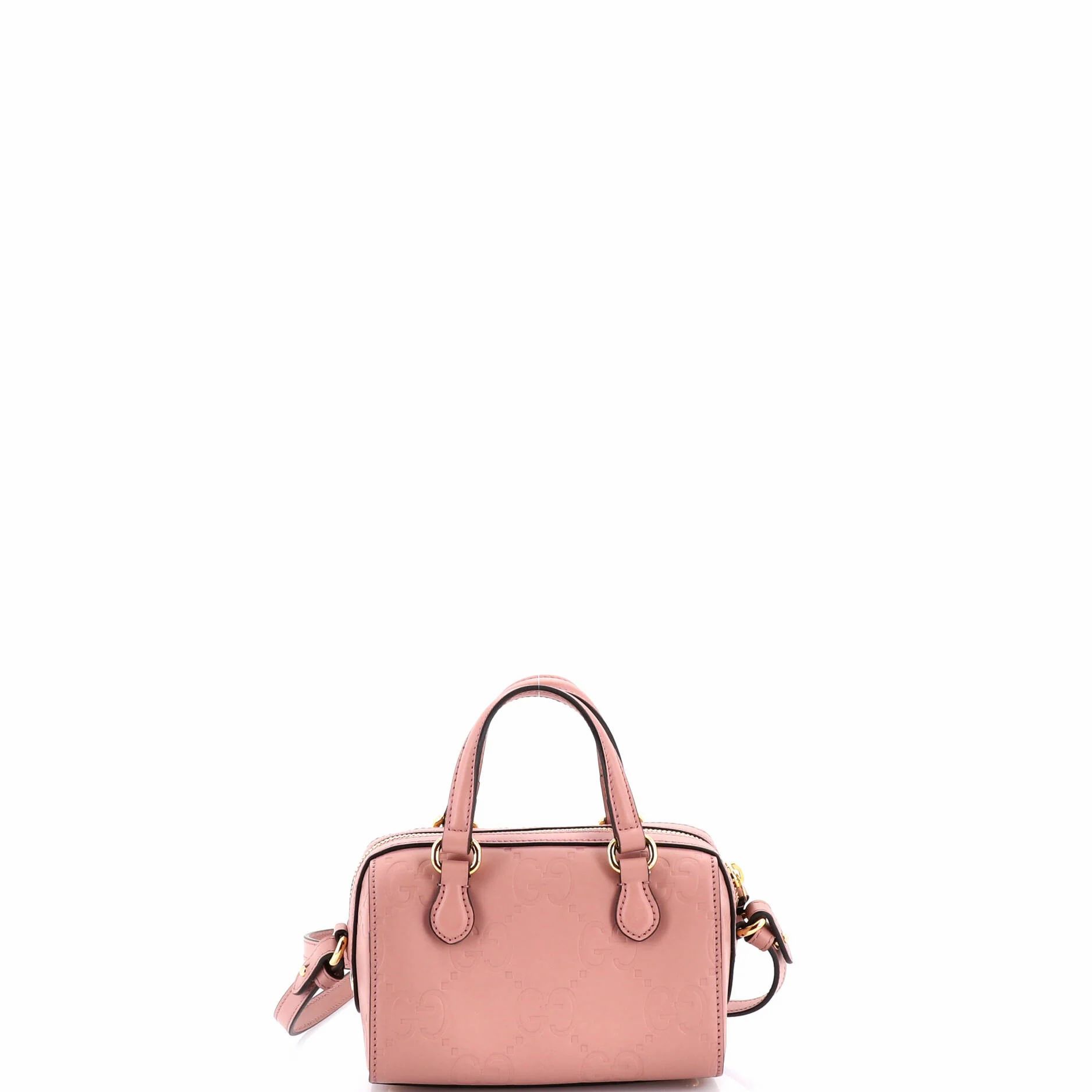 Gilbert Calfskin Jumbo GG Embossed Super Mini Top Handle Bowler Bag — view 3