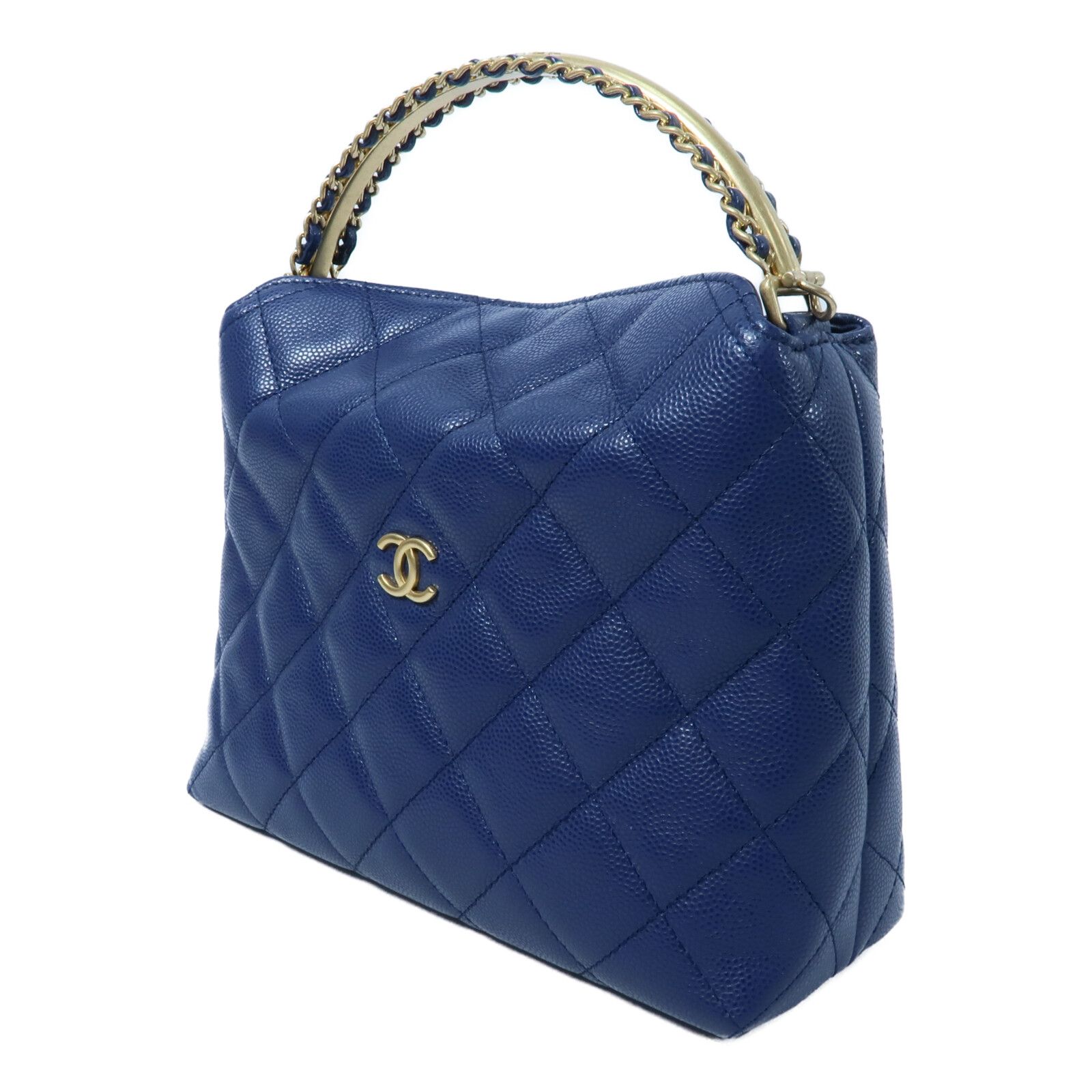 Blue Cowhide Leather 2Way Shoulder Hand-handed Shoulder Bag 2way Shoulder Bag Calfskin (cowhide) — view 3
