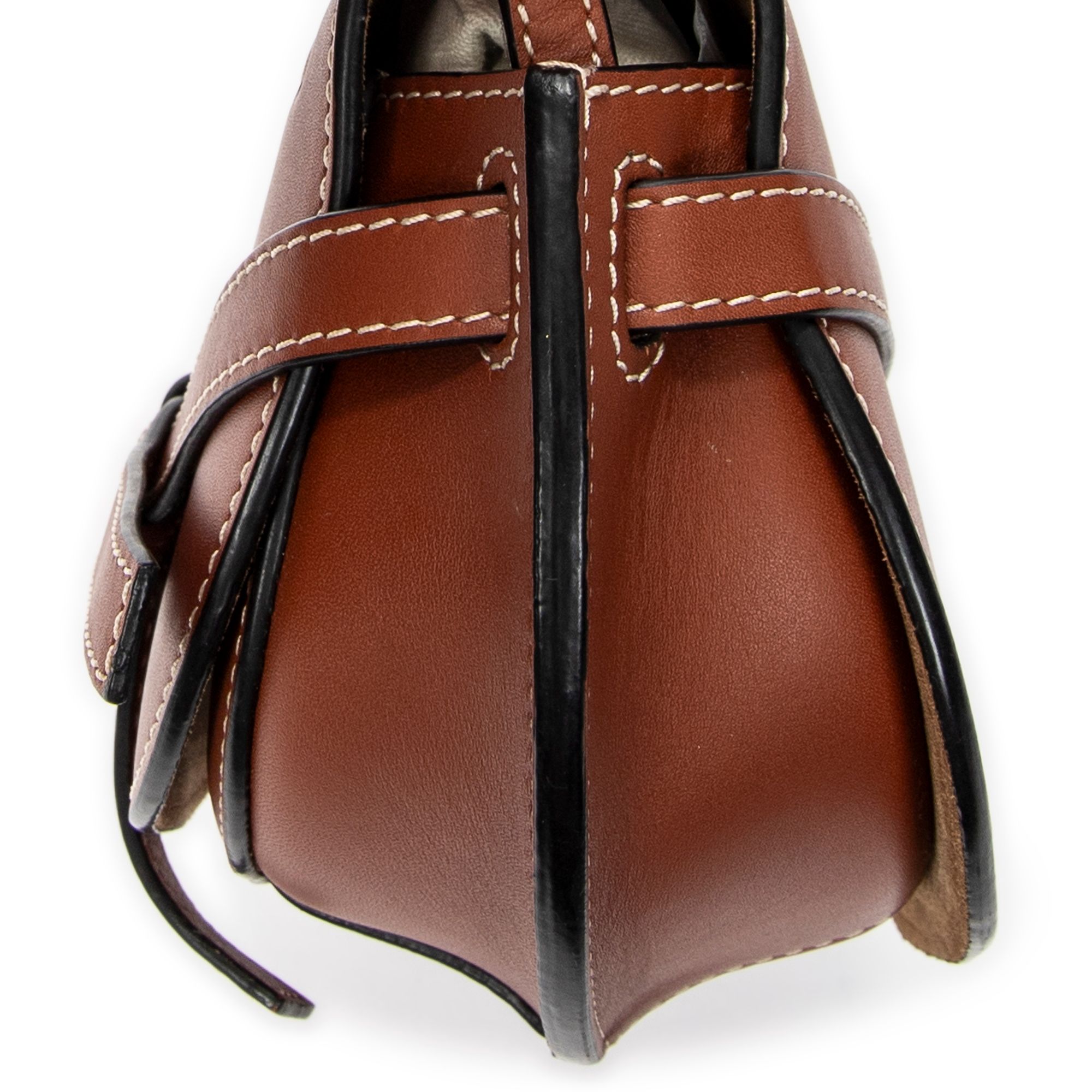 Mini Gate Dual Bag Brown Smooth Calfskin Leather Gold — view 8