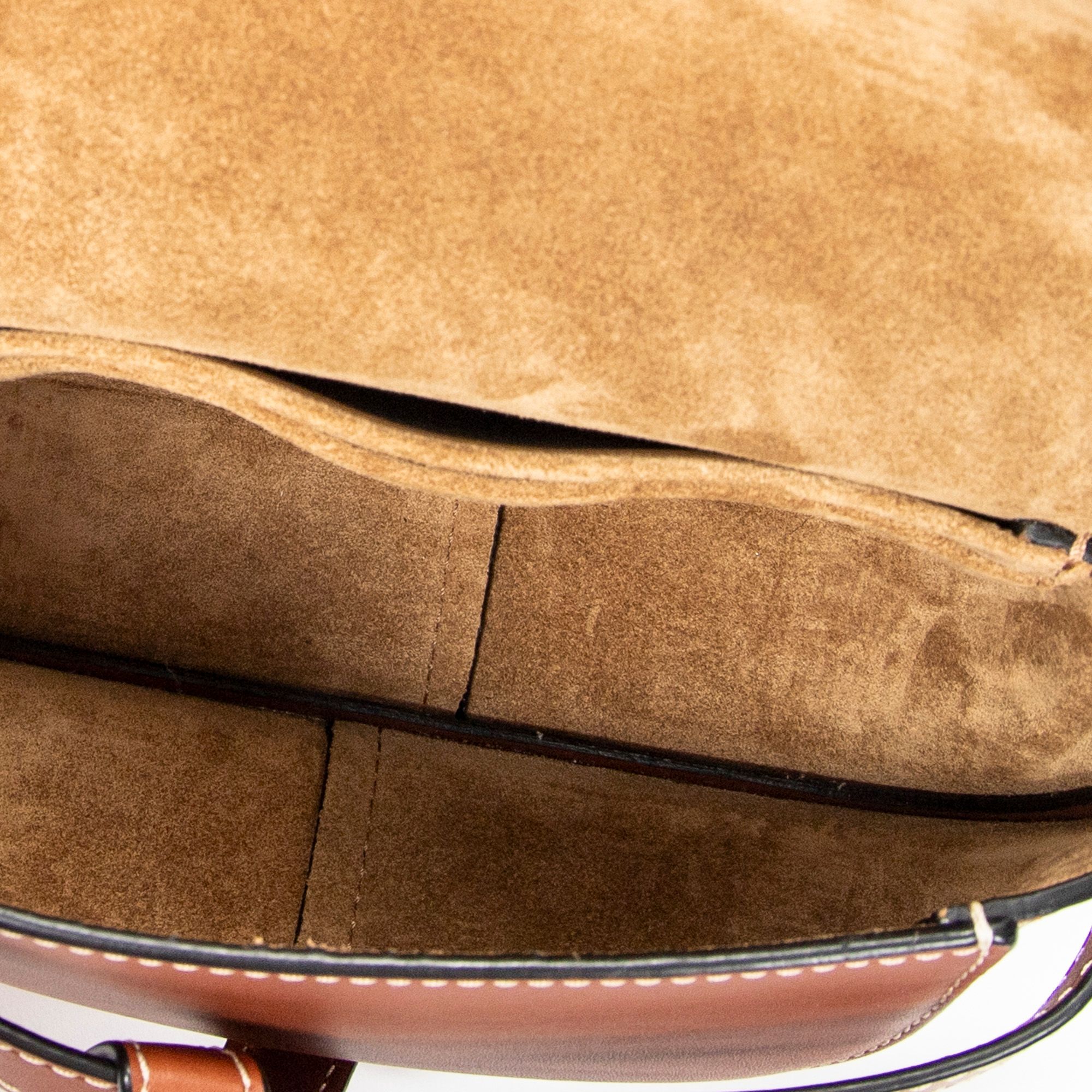 Mini Gate Dual Bag Brown Smooth Calfskin Leather Gold — view 9