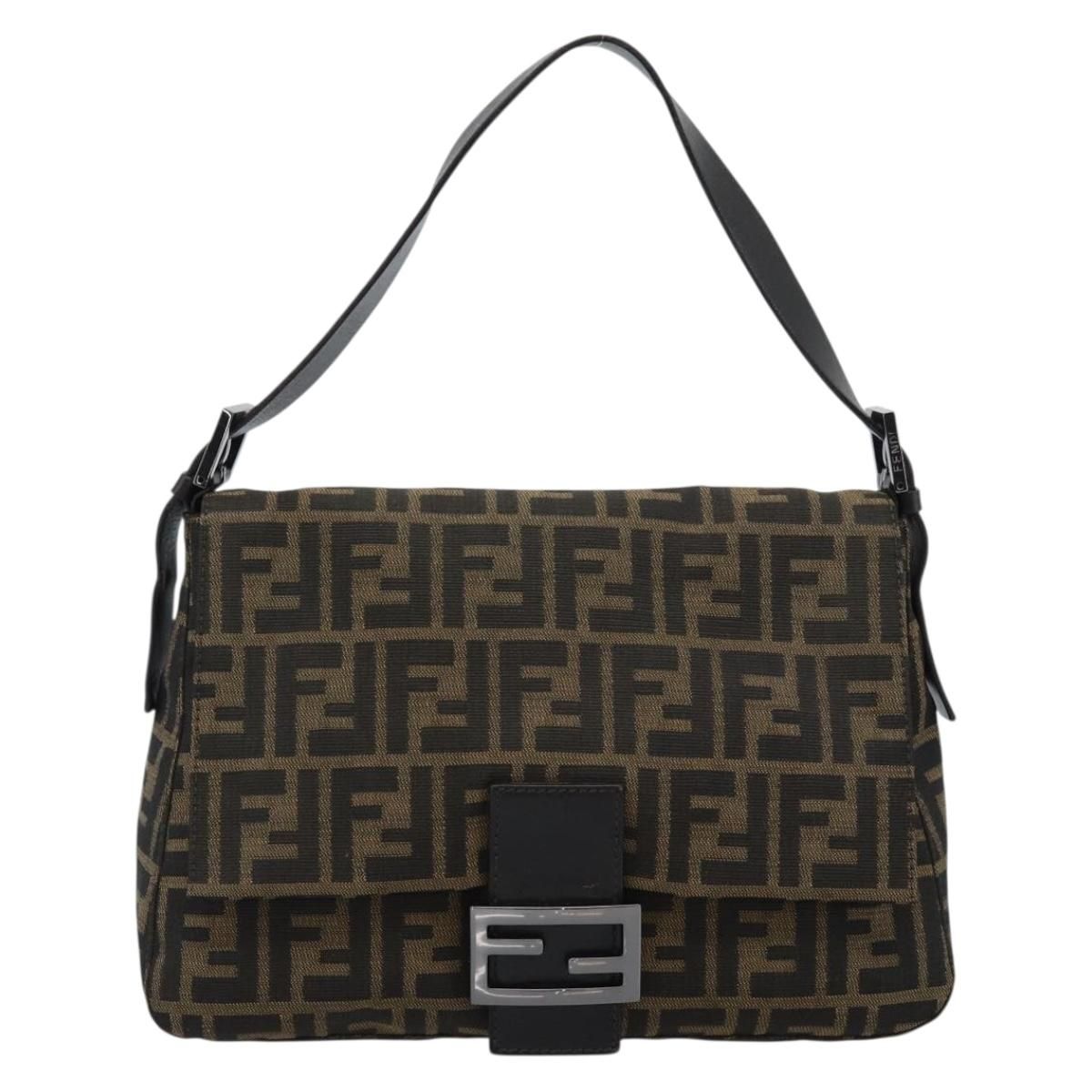 Mama Baguette Shoulder Bag Black Brown Auth, Black — view 13