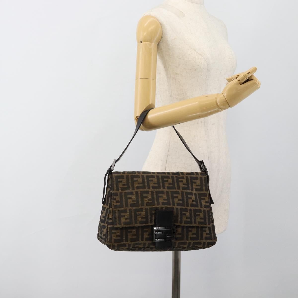 Mama Baguette Shoulder Bag Black Brown Auth, Black — view 22