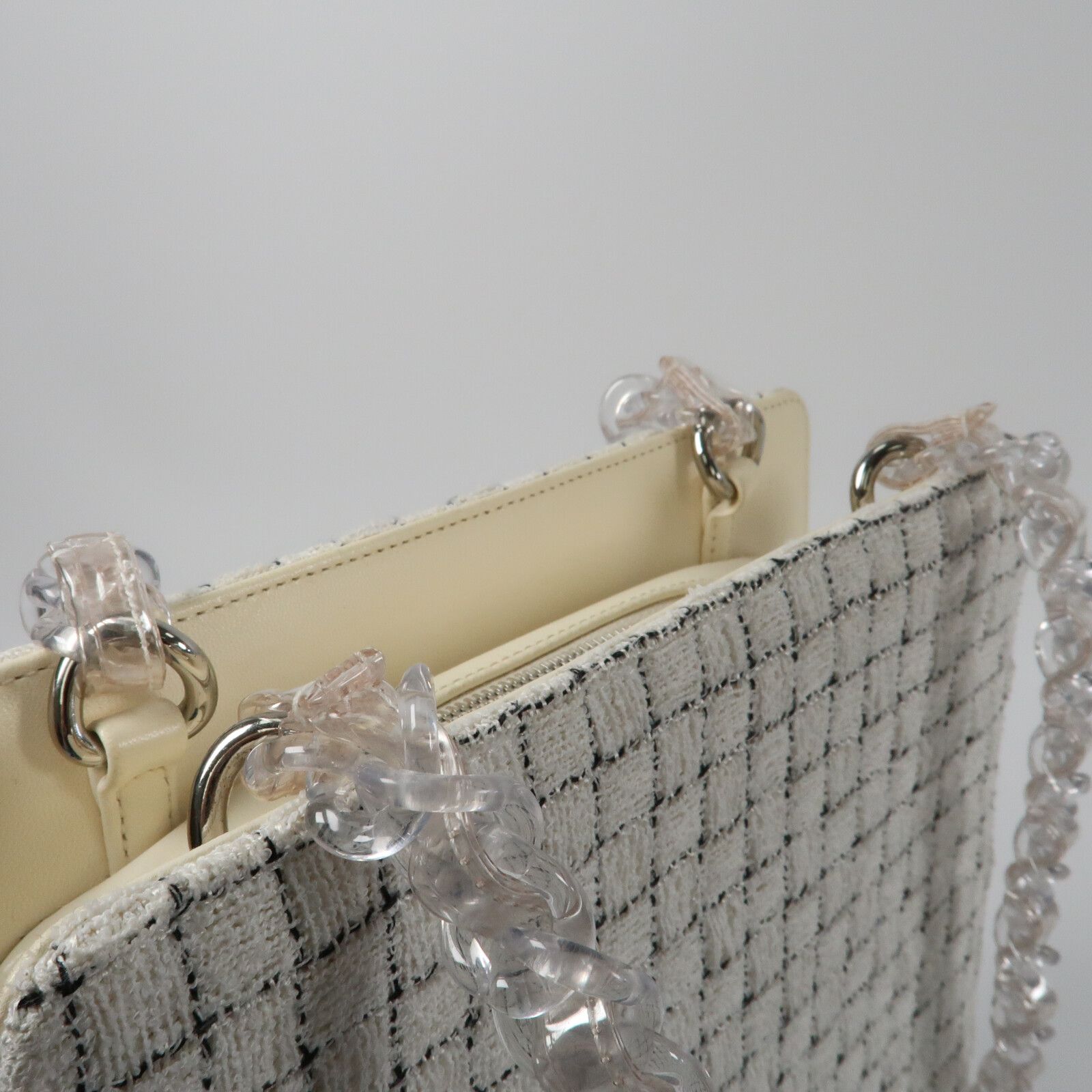Tweed and Resin Zipped Shoulder Bag — view 12