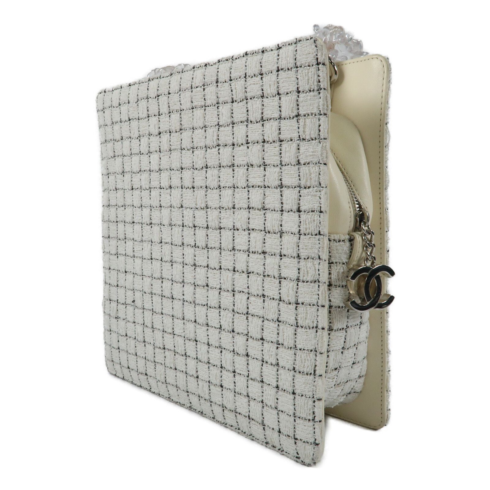 Tweed and Resin Zipped Shoulder Bag — view 3