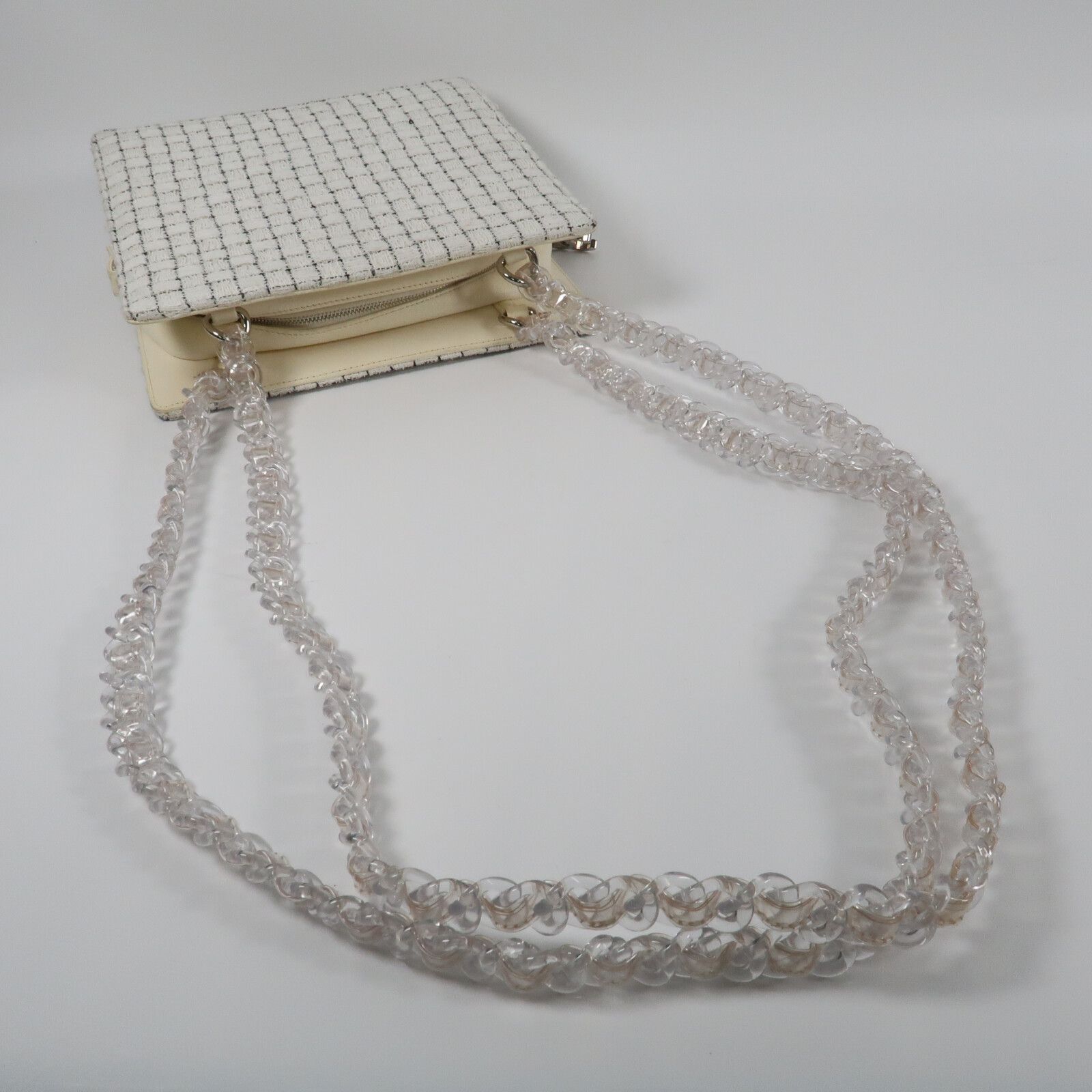 Tweed and Resin Zipped Shoulder Bag — view 10