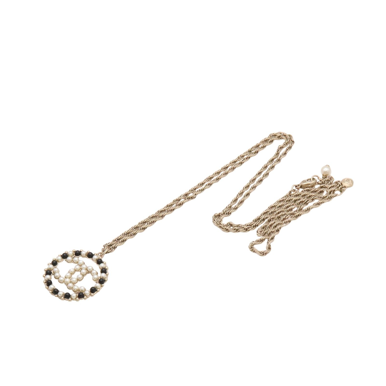 CC Round Black/White Faux Pearl Necklace — view 3