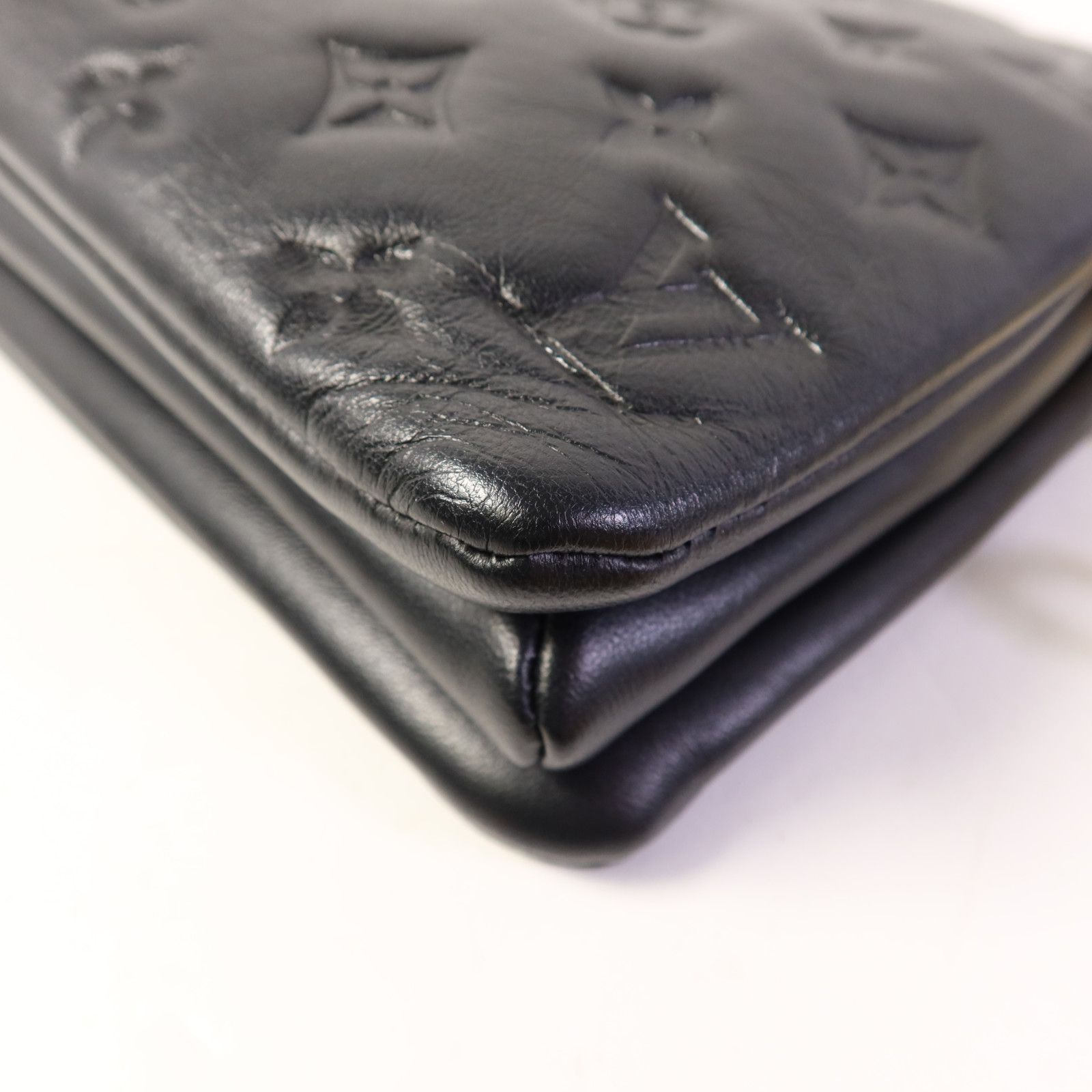 Monogram Embossed Coussin Bb Hand-handed Bag For Shoulders And Backs Black Blac — view 12