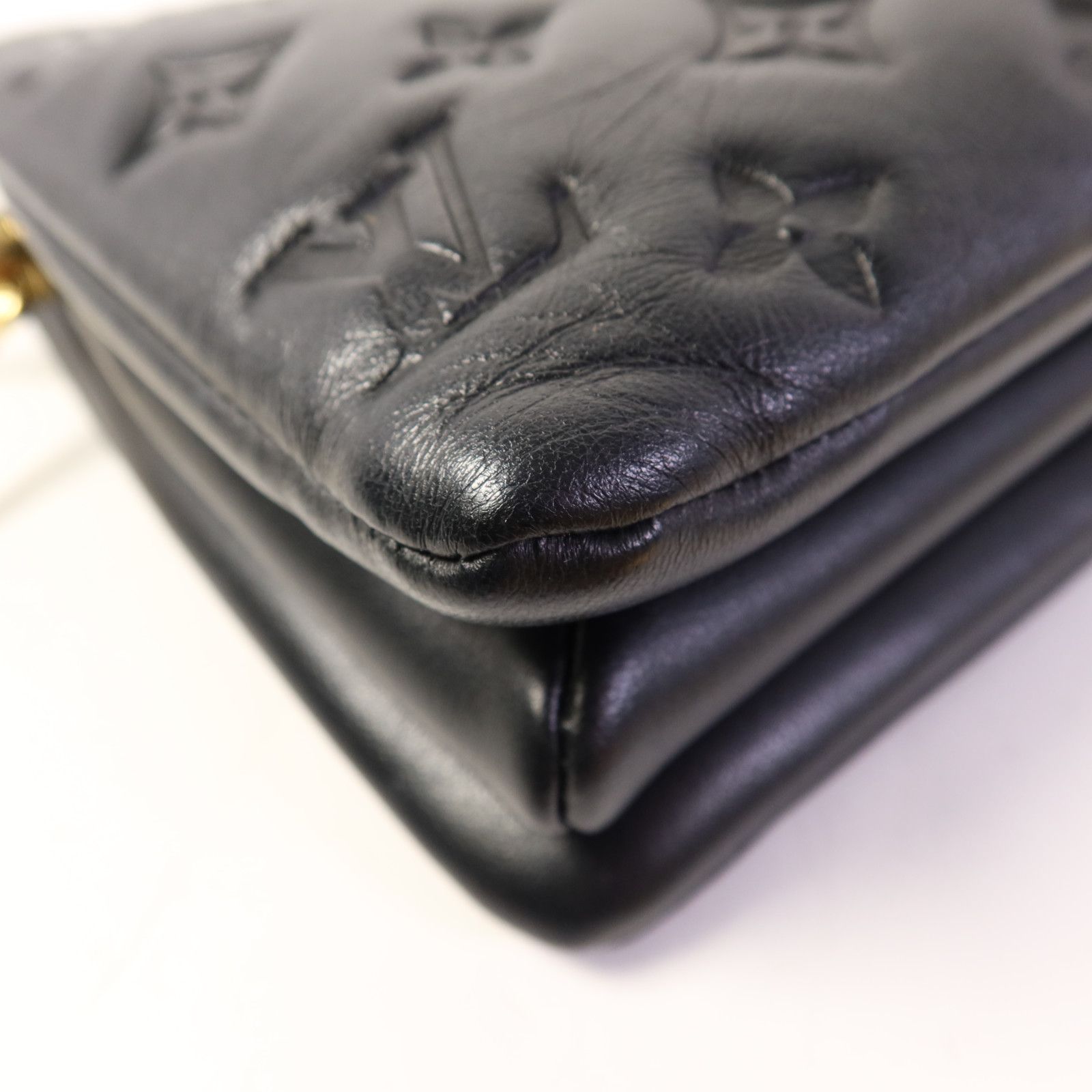 Monogram Embossed Coussin Bb Hand-handed Bag For Shoulders And Backs Black Blac — view 13