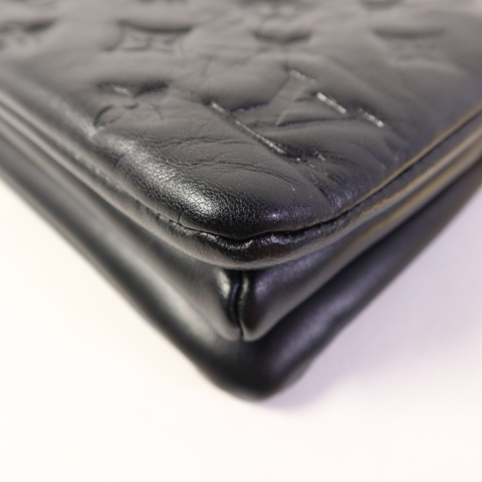 Monogram Embossed Coussin Bb Hand-handed Bag For Shoulders And Backs Black Blac — view 14
