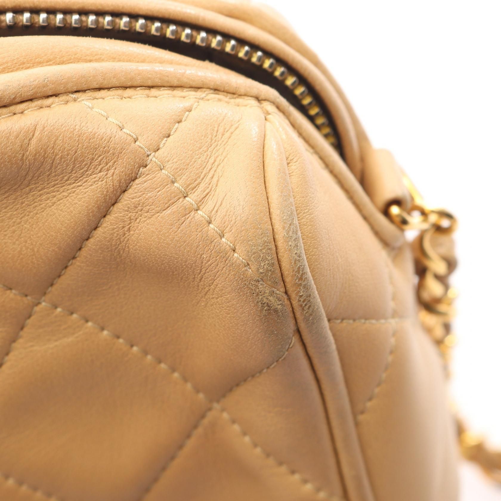 Beige Matelasse Tassel Shoulder Bag Lambskin (sheep Leather) — view 11