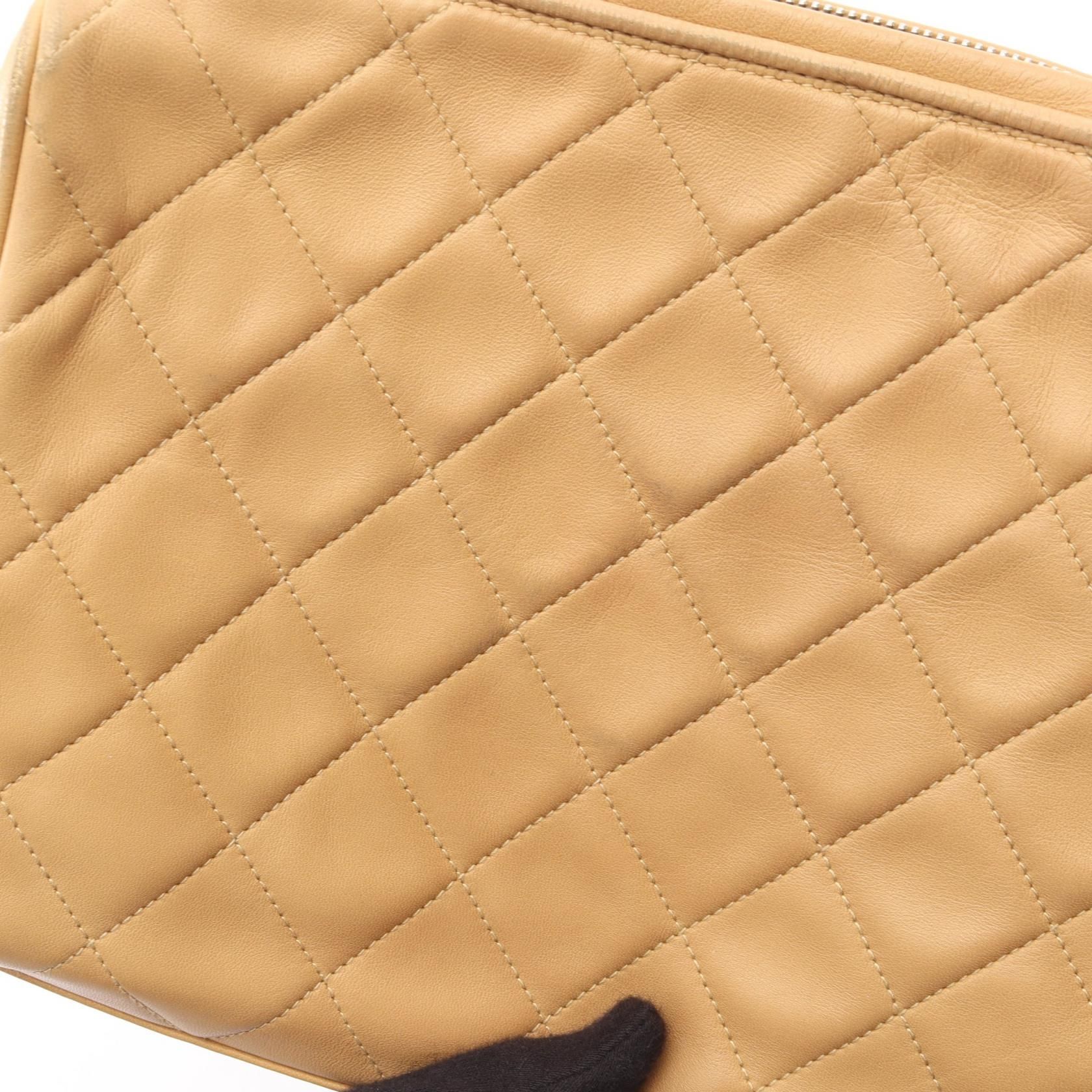 Beige Matelasse Tassel Shoulder Bag Lambskin (sheep Leather) — view 9