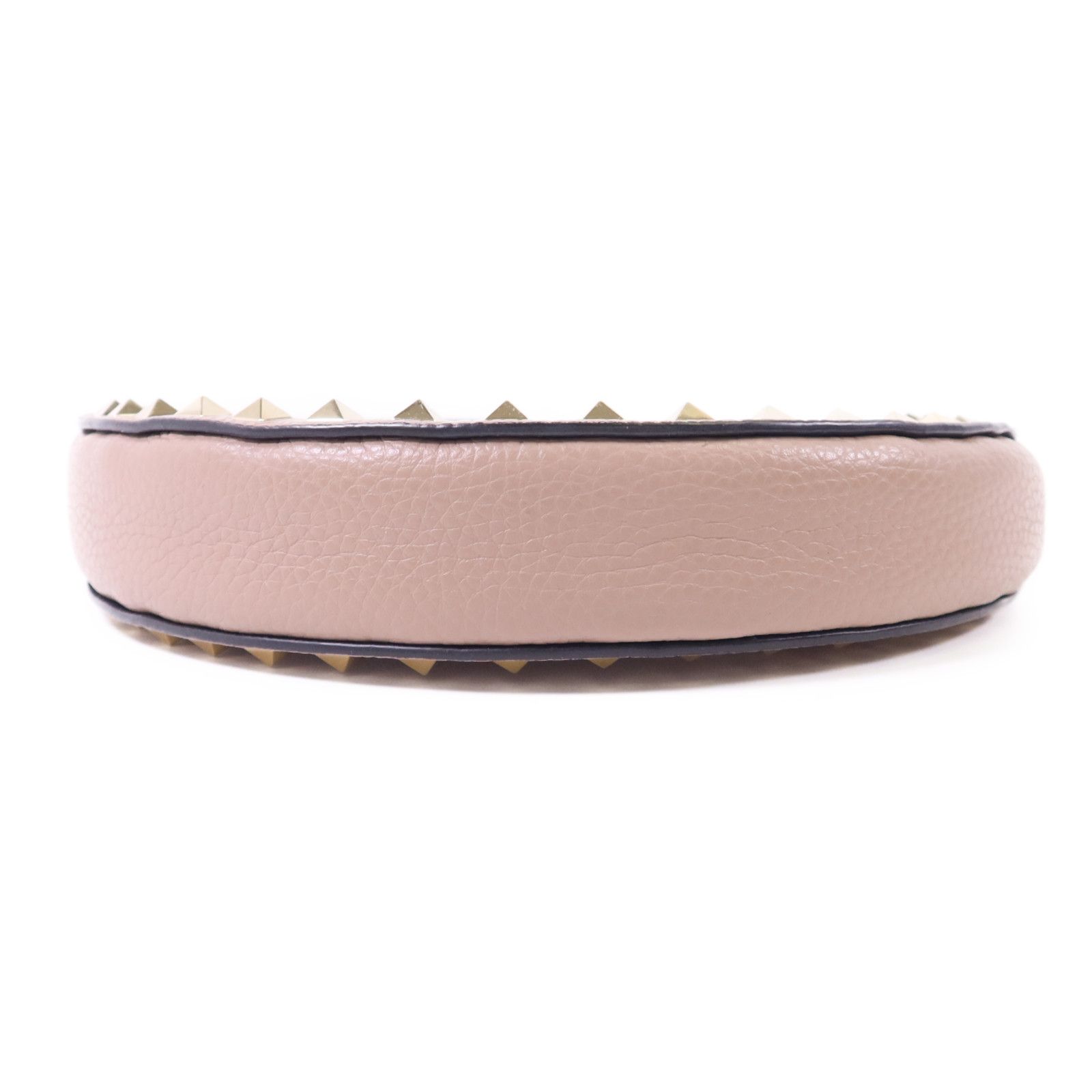 Leather Mini Rockstud Hobo Bag, Pink — view 4