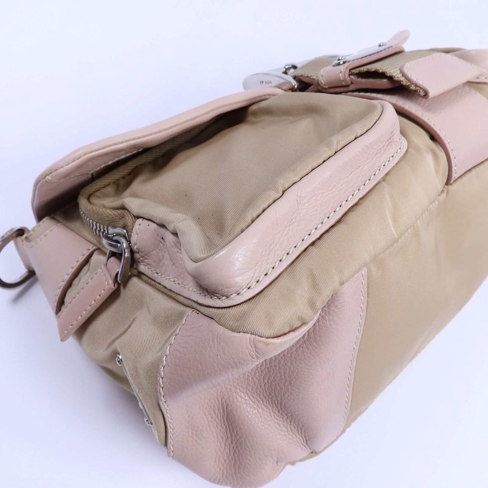 Leather and Nylon Pocket Shoulder Bag — view 11