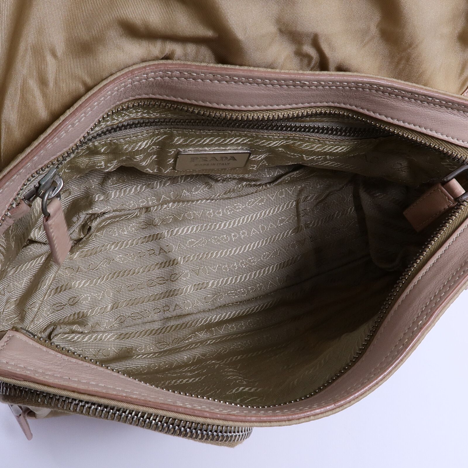 Leather and Nylon Pocket Shoulder Bag — view 5