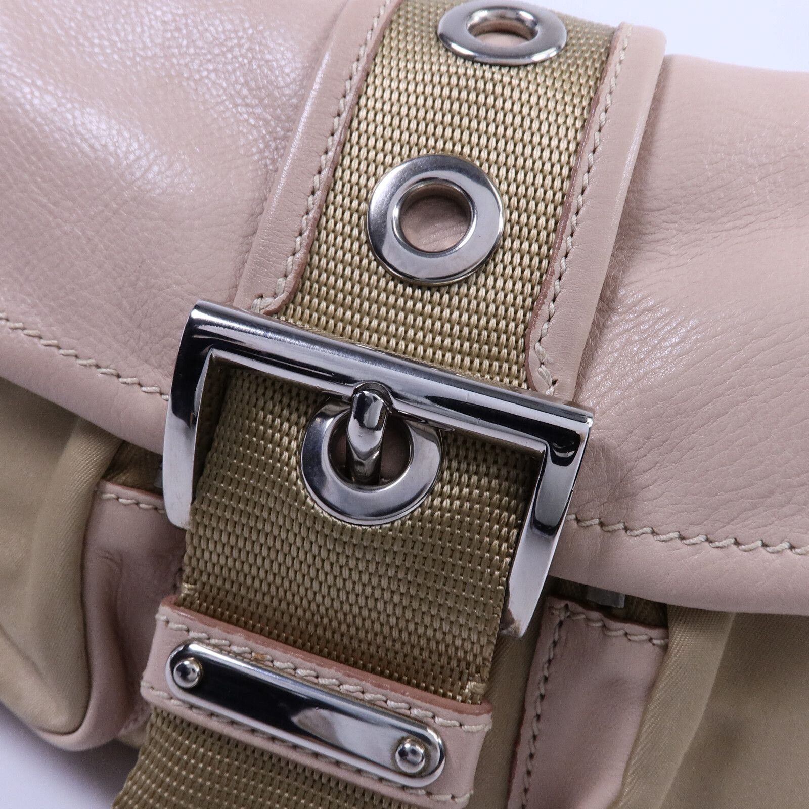 Leather and Nylon Pocket Shoulder Bag — view 7