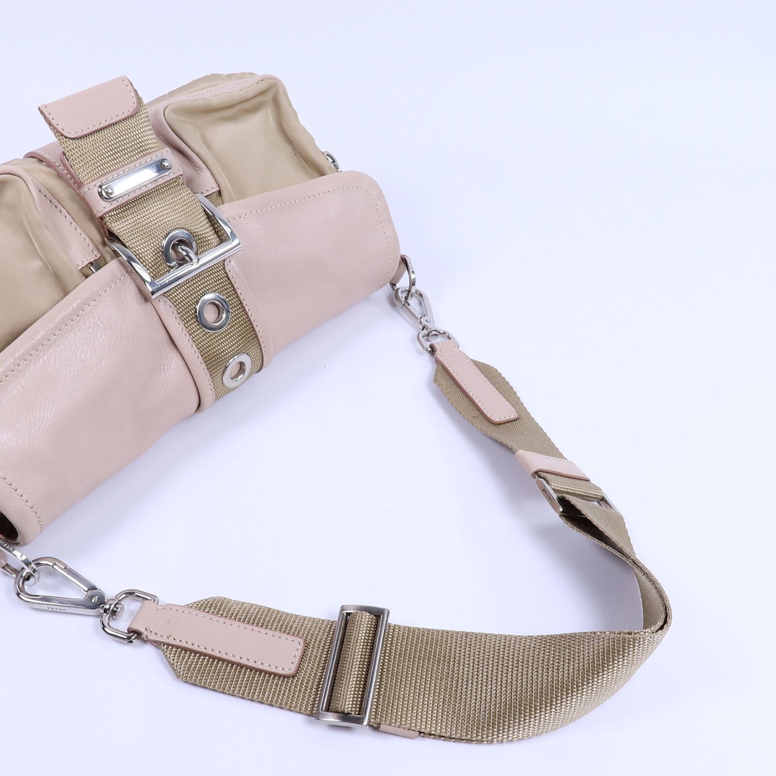 Leather and Nylon Pocket Shoulder Bag — view 9
