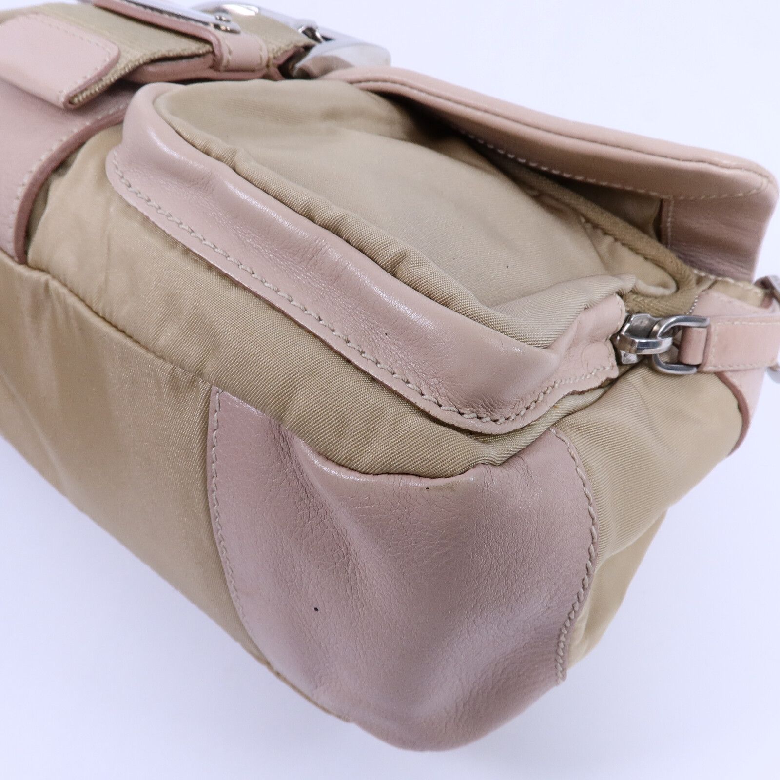 Leather and Nylon Pocket Shoulder Bag — view 10