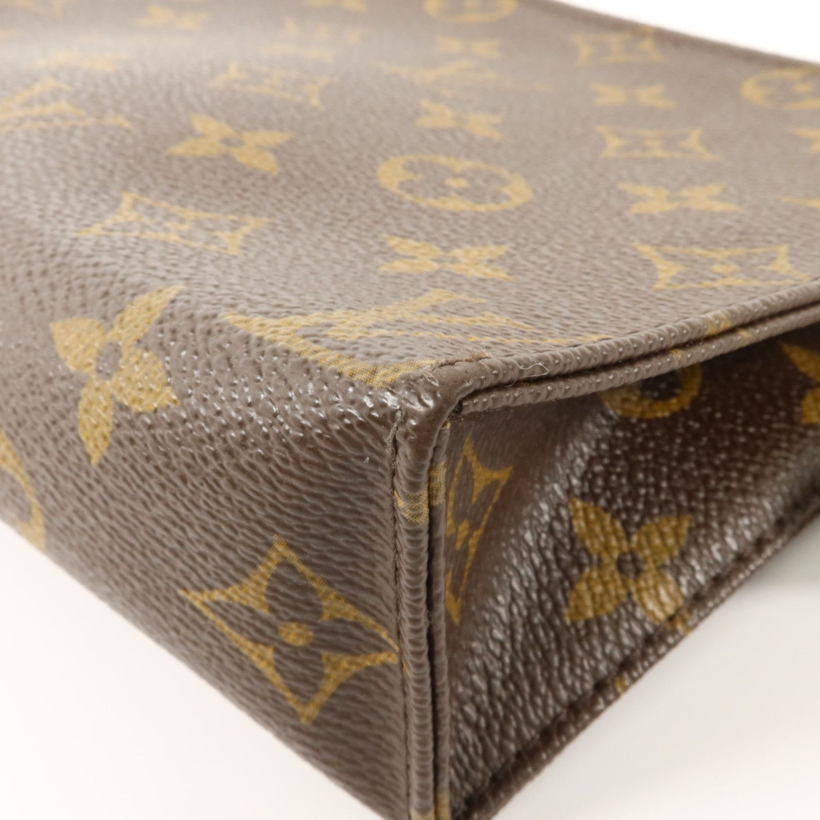Monogram Toiletry Pouch 19 Gold Color Brown Business Bag Clutch Bag M 47544 — view 11