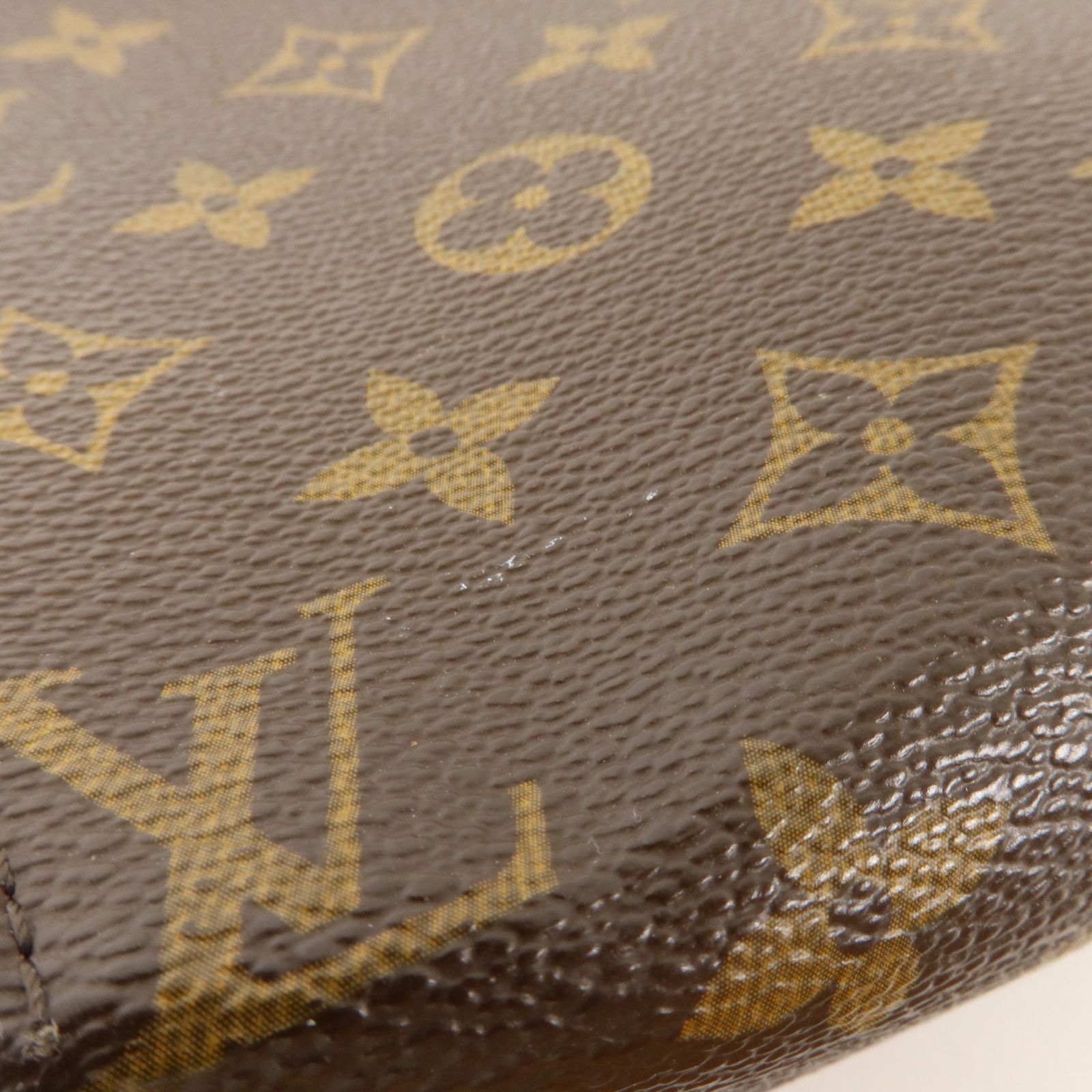 Monogram Toiletry Pouch 19 Gold Color Brown Business Bag Clutch Bag M 47544 — view 13