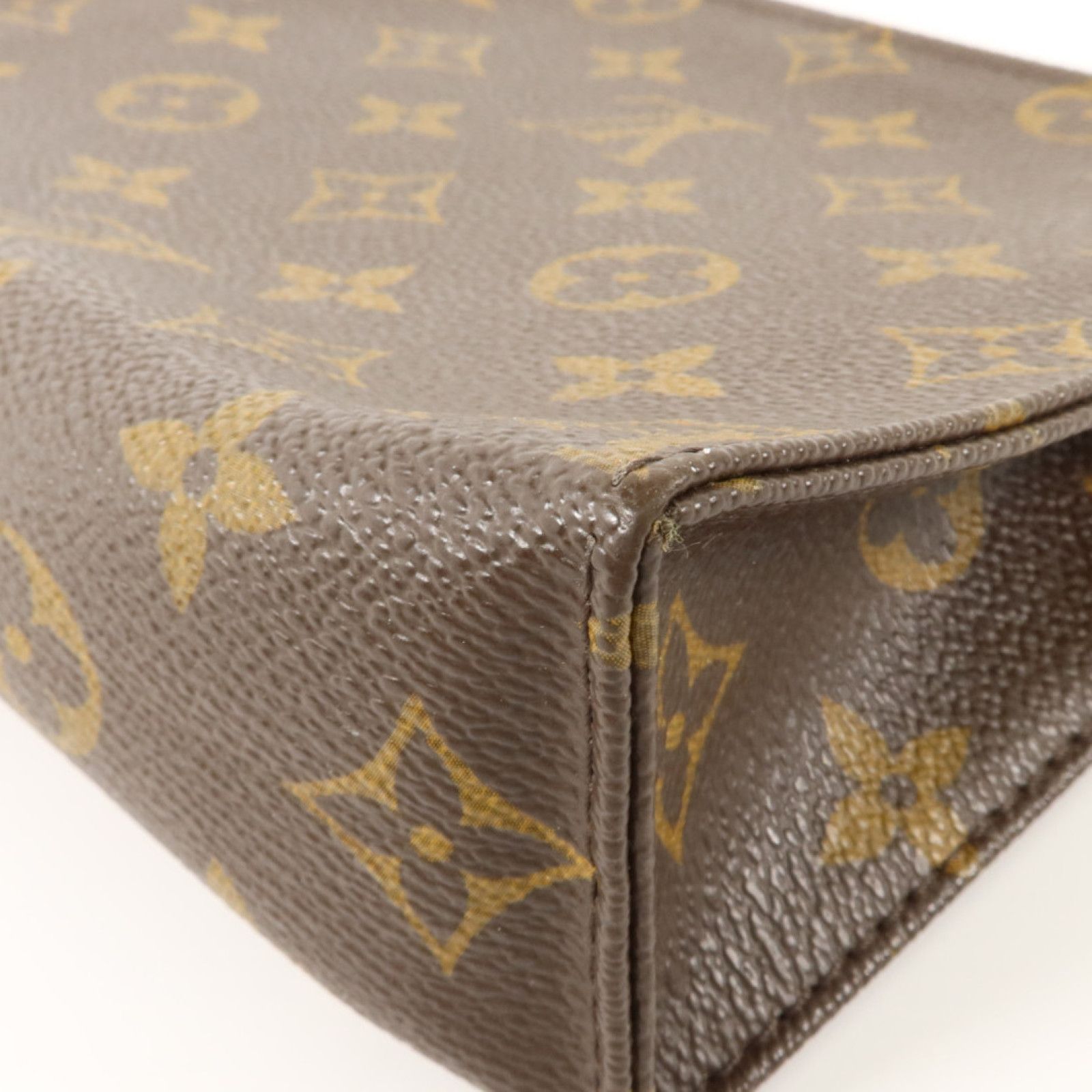 Monogram Toiletry Pouch 19 Gold Color Brown Business Bag Clutch Bag M 47544 — view 9