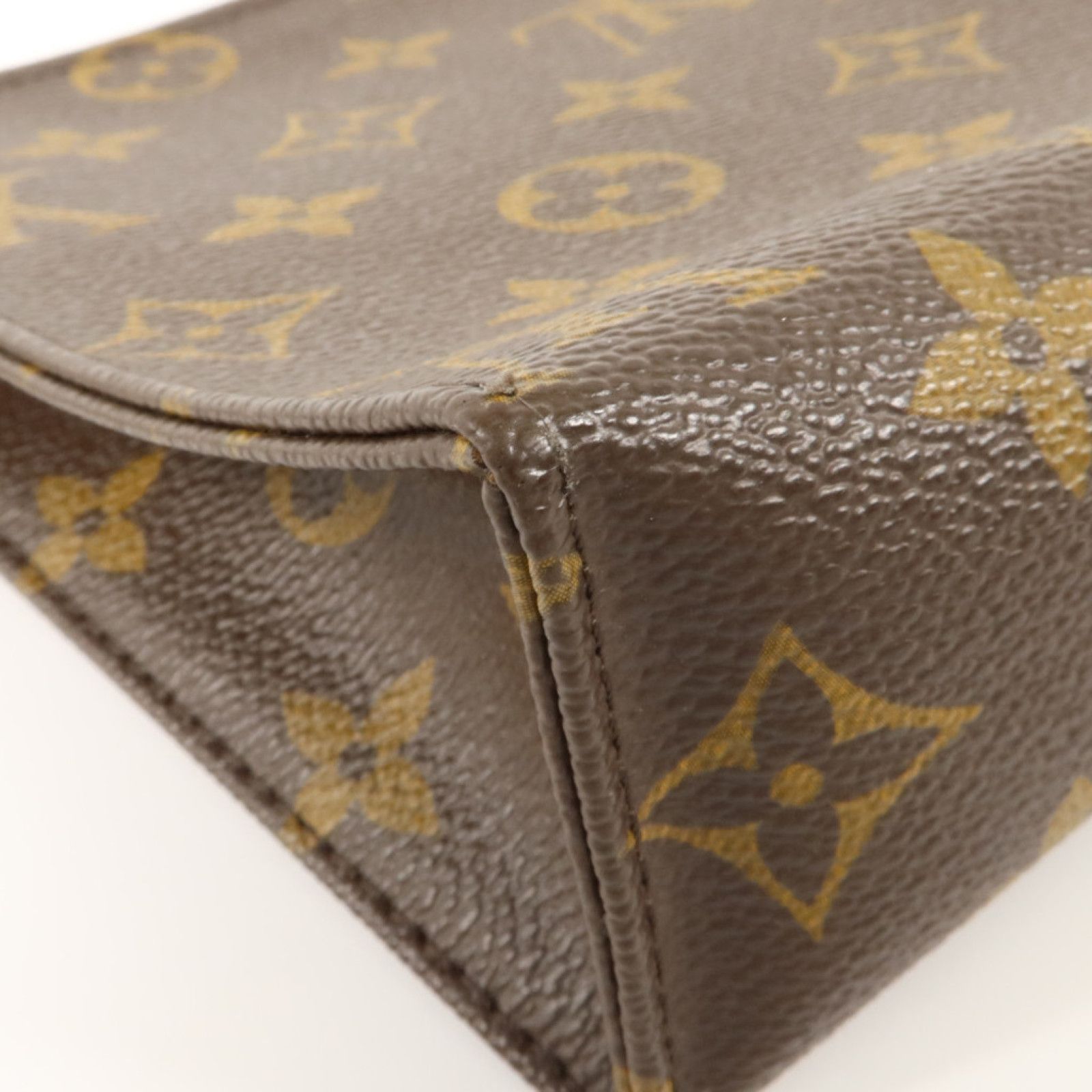 Monogram Toiletry Pouch 19 Gold Color Brown Business Bag Clutch Bag M 47544 — view 10
