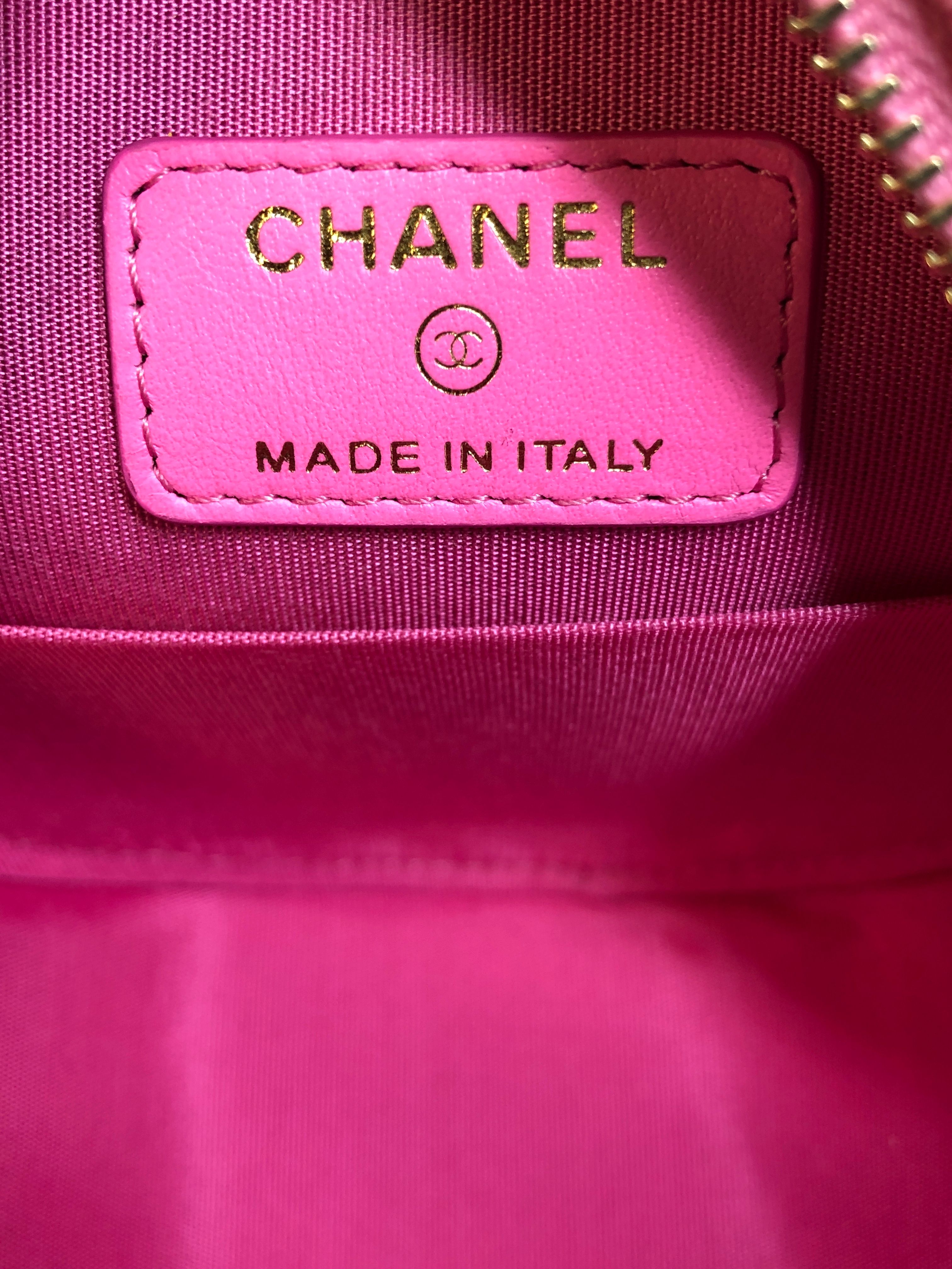Pink Denim 19 Round Clutch w/Chain — view 3