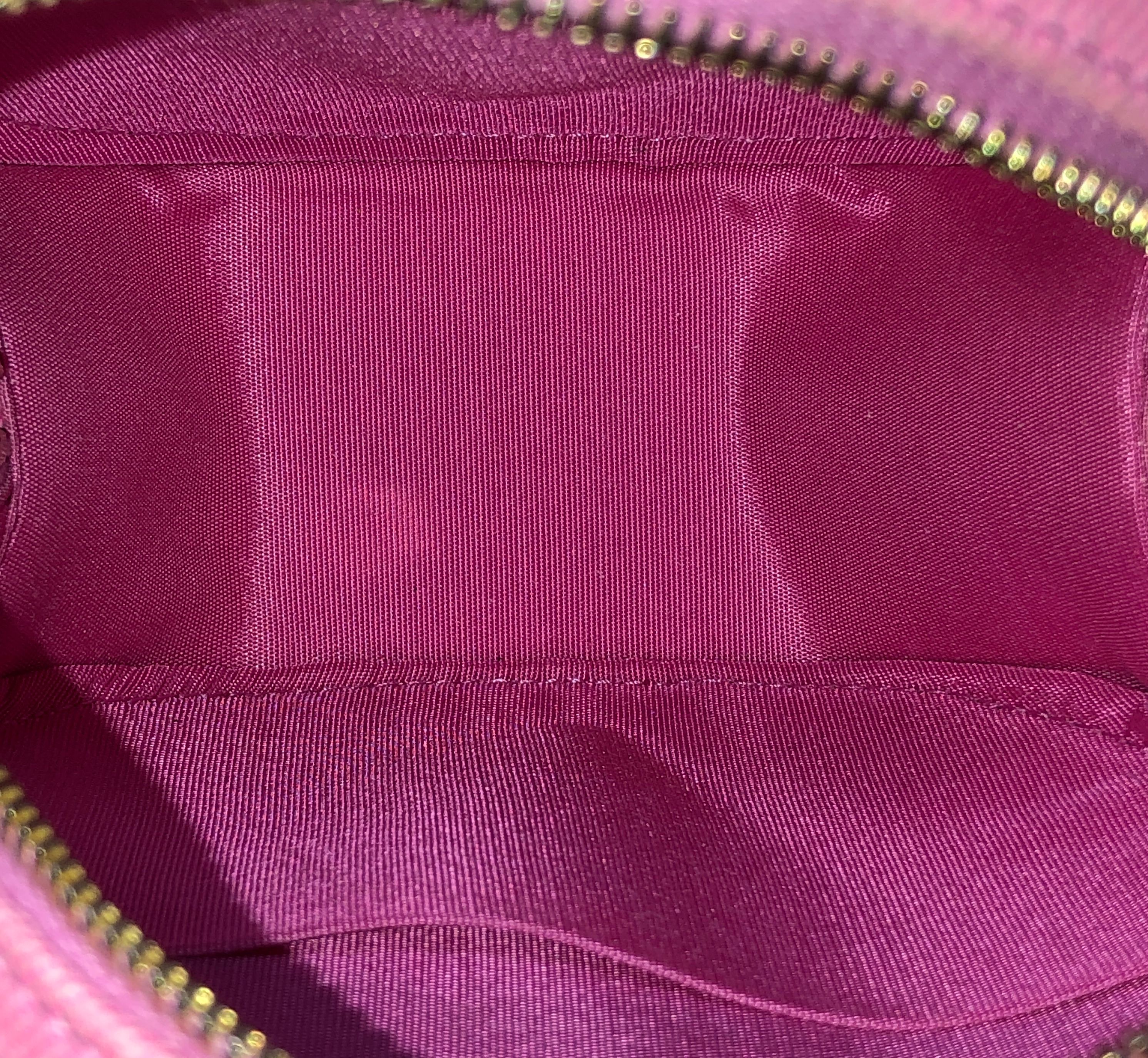 Pink Denim 19 Round Clutch w/Chain — view 5