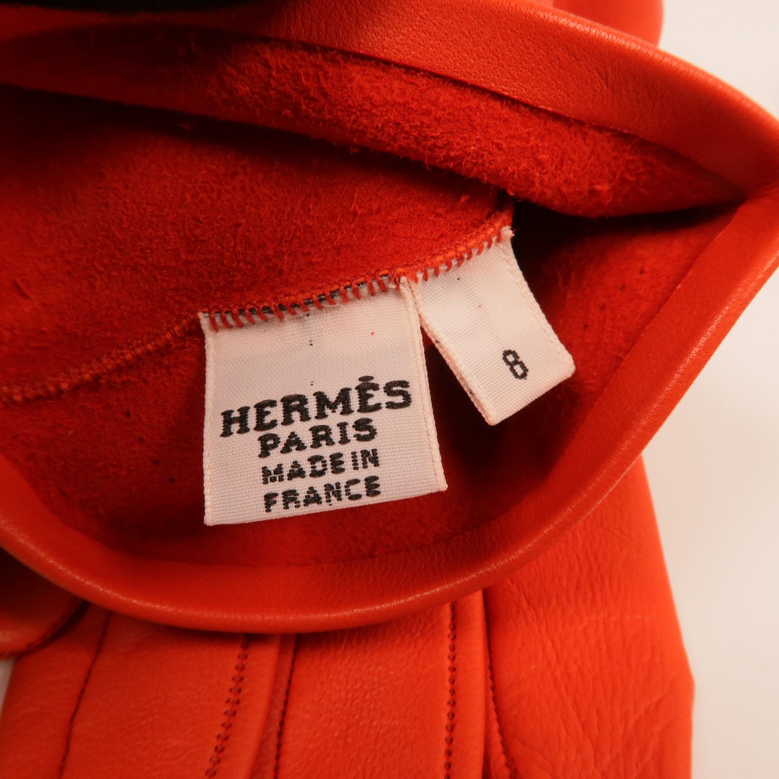 Orange Perforated H Lambskin Gloves — view 6