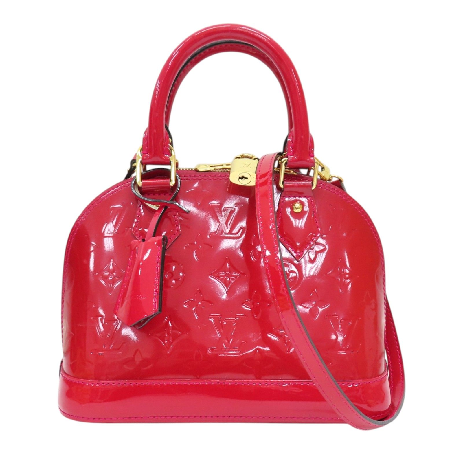 Alma Bb Shoulder Handbag Vernis Red M 91771