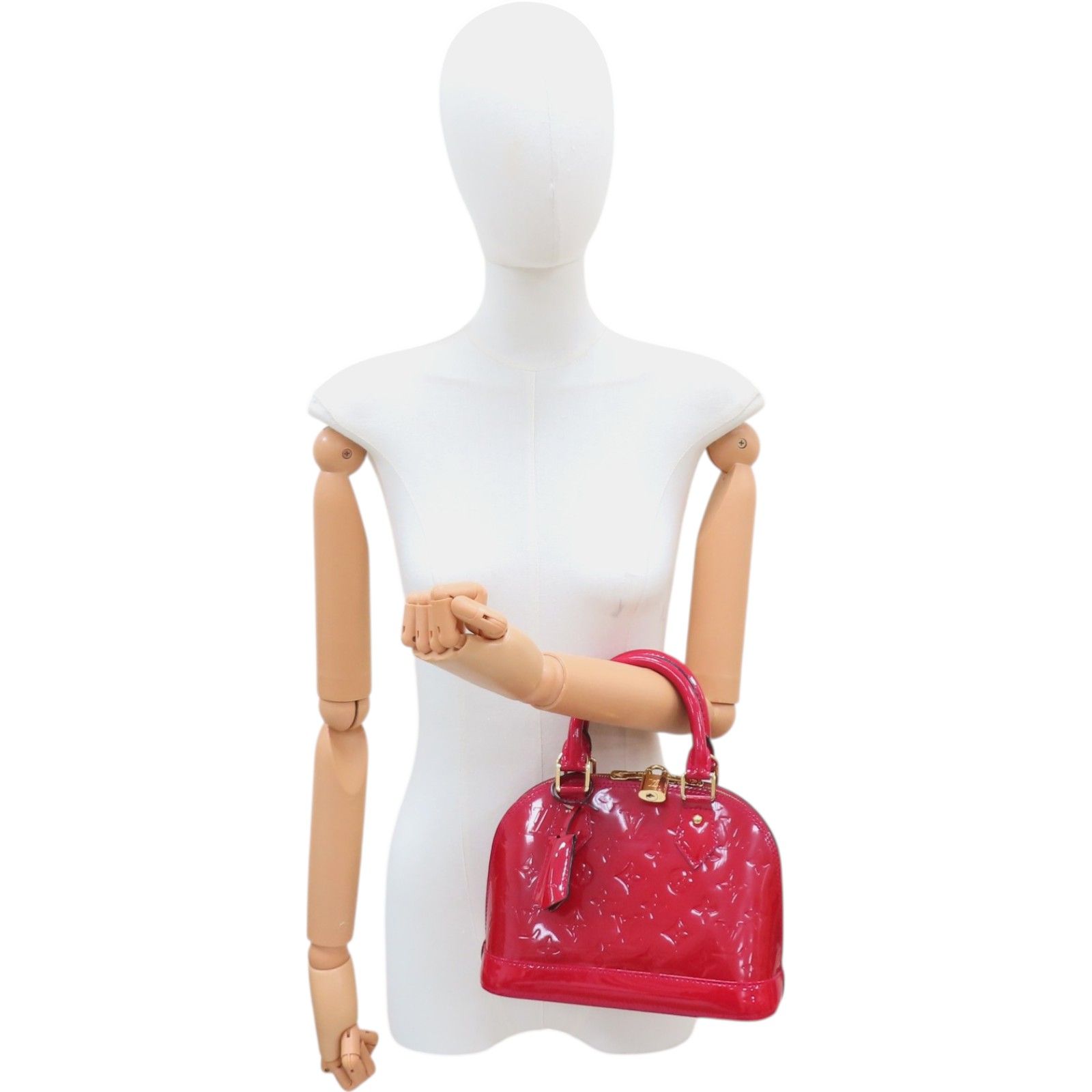 Alma Bb Shoulder Handbag Vernis Red M 91771 — view 10