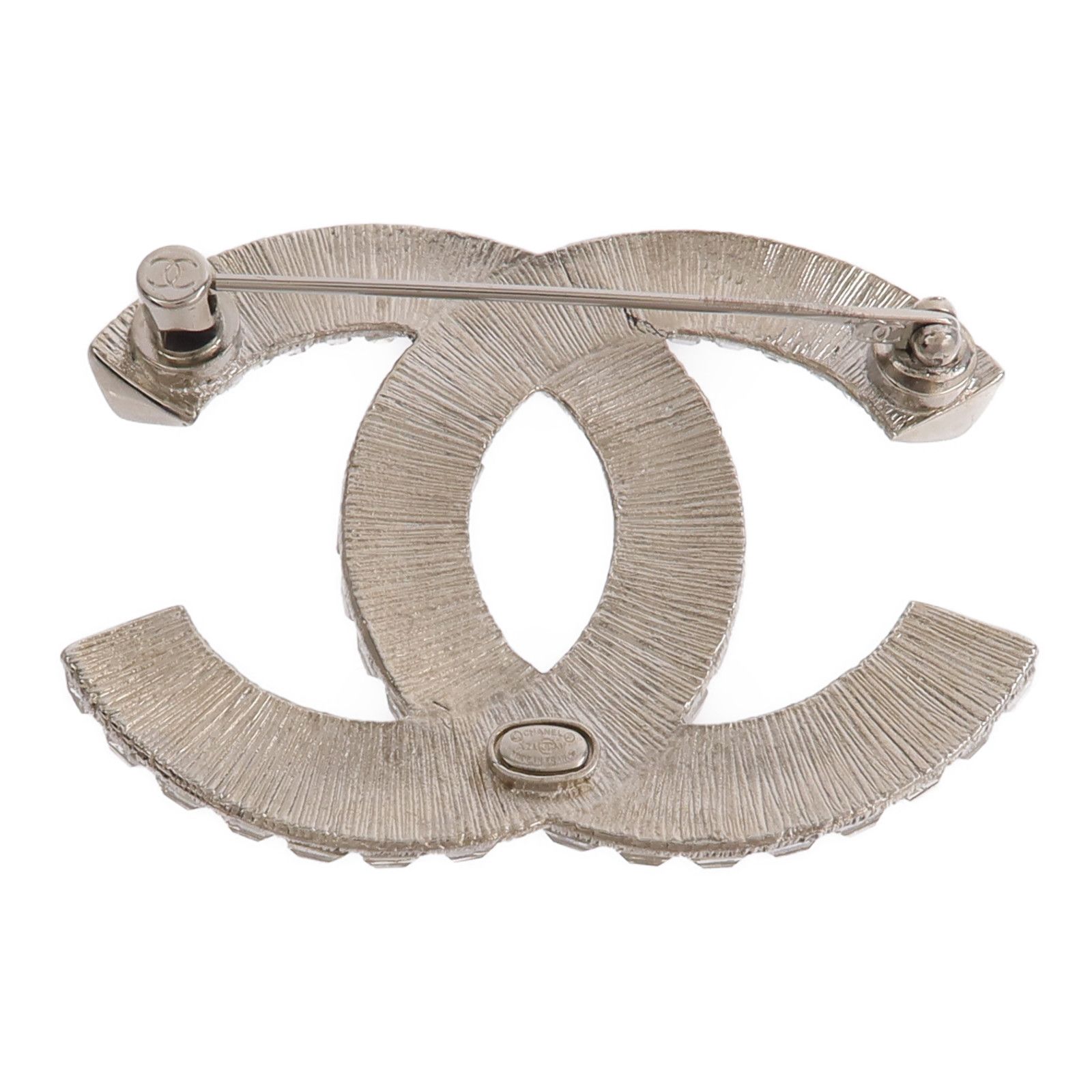 Clear Crystal CC Brooch — view 2