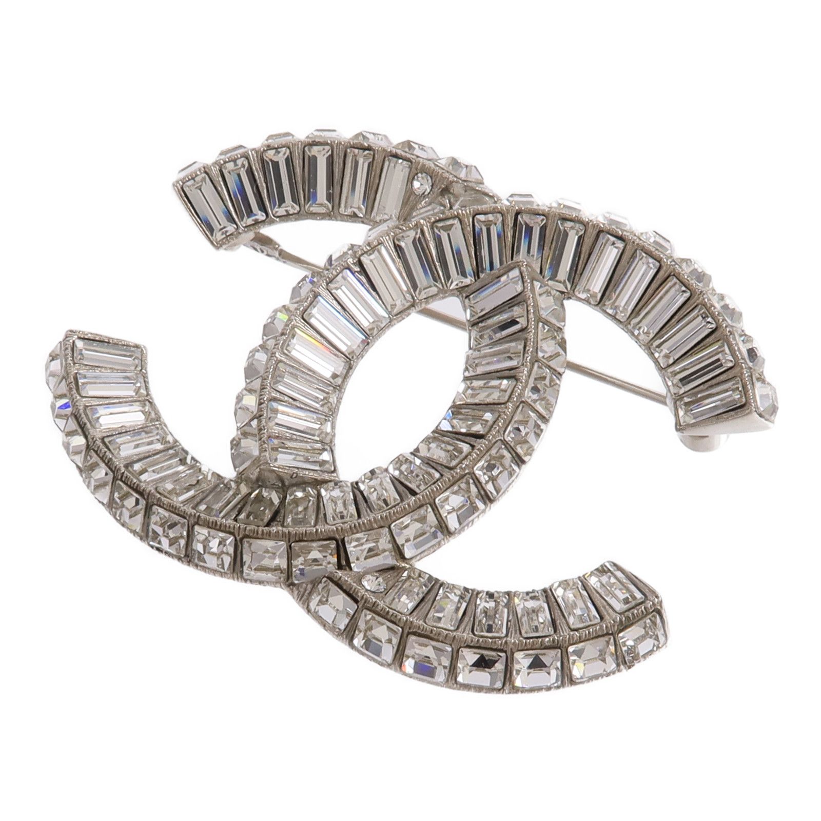 Clear Crystal CC Brooch — view 3