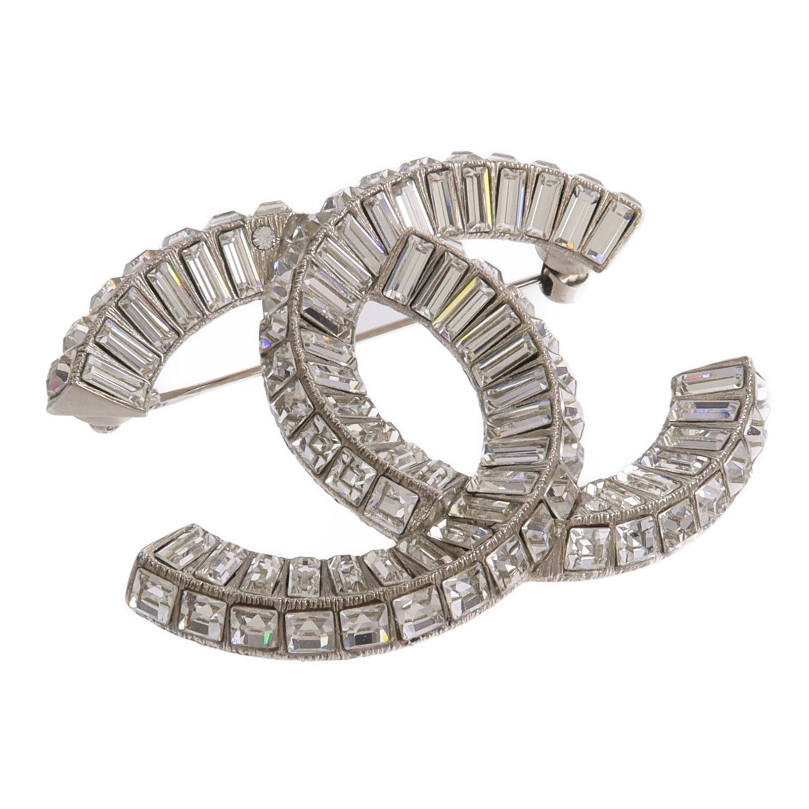 Clear Crystal CC Brooch — view 4