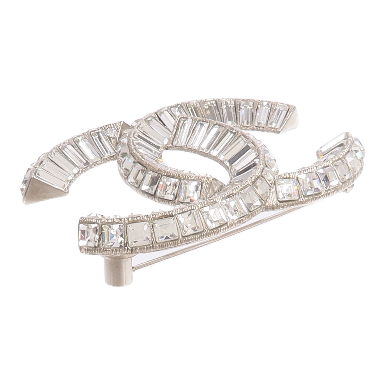 Clear Crystal CC Brooch — view 5