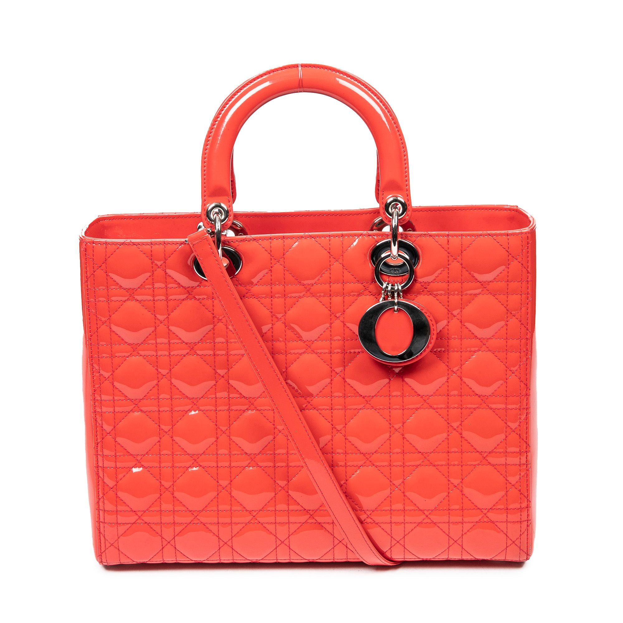 Large Lady Dior Cannage Patent Leather — view 2