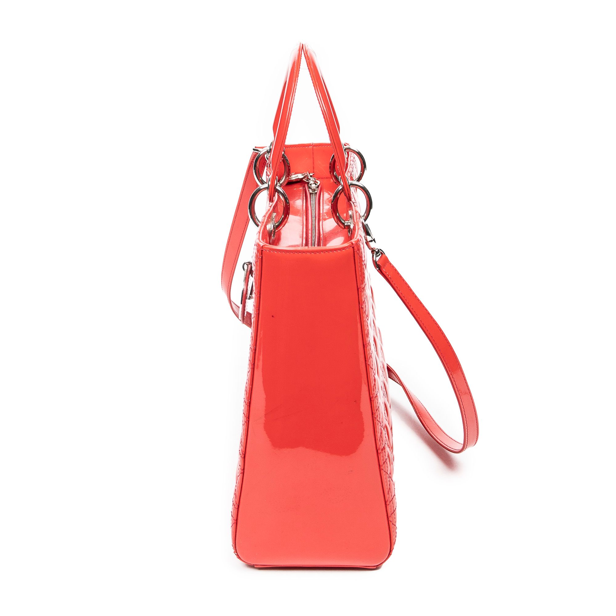 Large Lady Dior Cannage Patent Leather — view 5