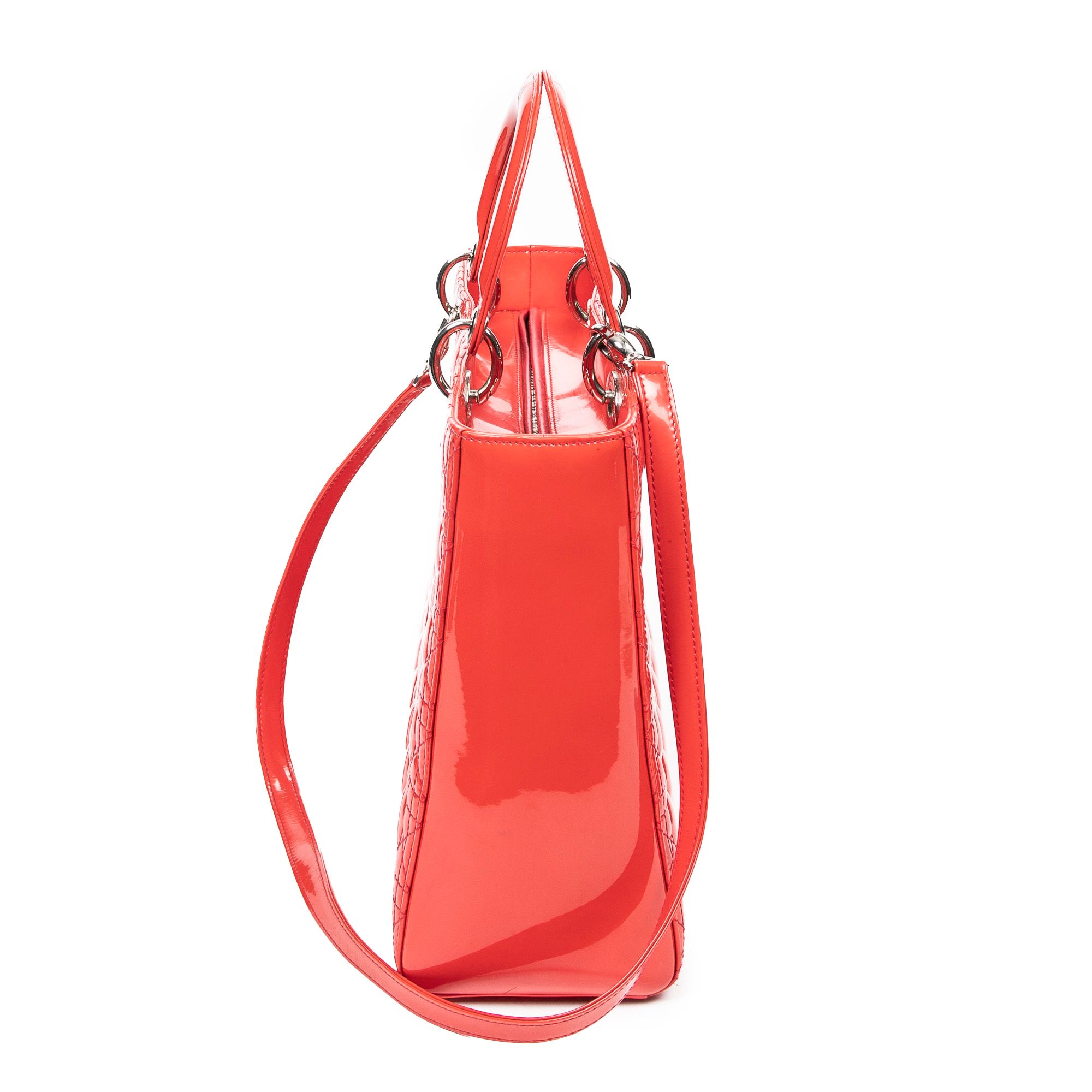 Large Lady Dior Cannage Patent Leather — view 7