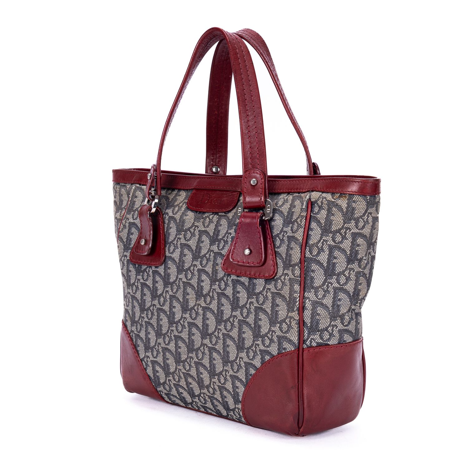 Trotter Zip Tote Trotter Navy/Burgundy Navy Canvas Silver — view 2