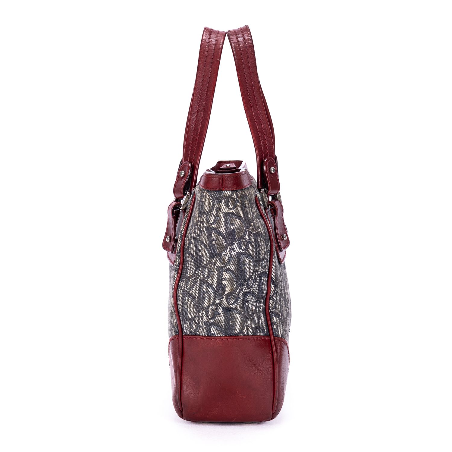Trotter Zip Tote Trotter Navy/Burgundy Navy Canvas Silver — view 3