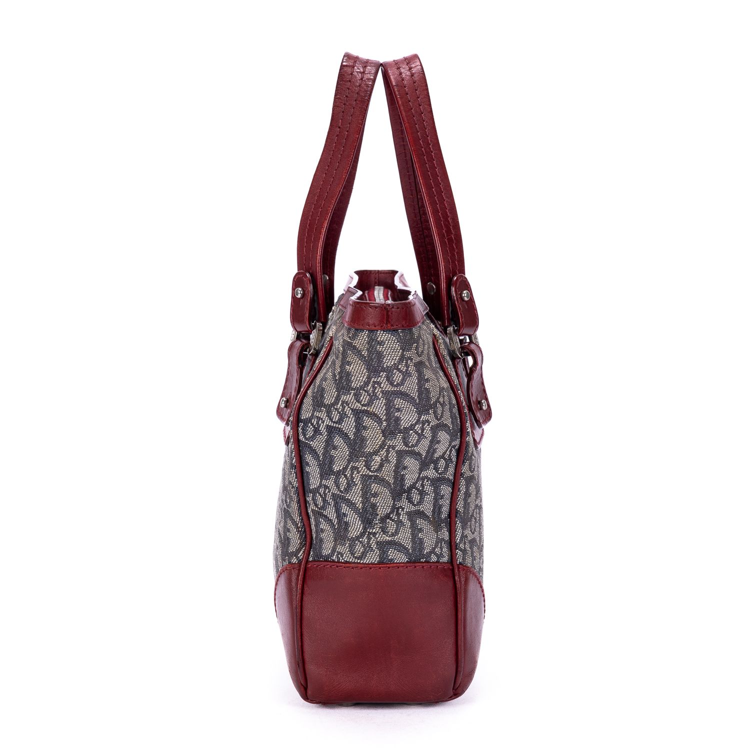 Trotter Zip Tote Trotter Navy/Burgundy Navy Canvas Silver — view 4